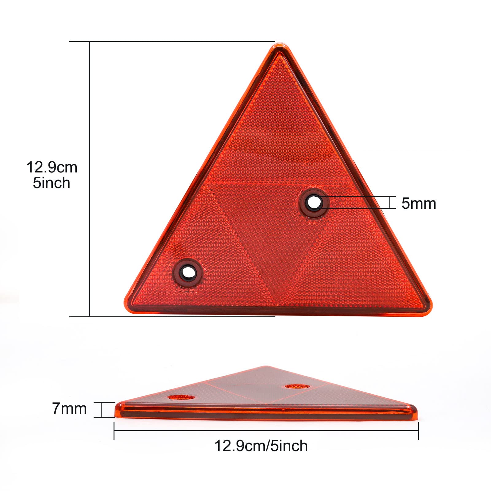 Warning Safety Reflector, Triangle Reflective Warning Road Safety Board Kit For Trailer Caravan Car Bus Truck, Pack Of 2