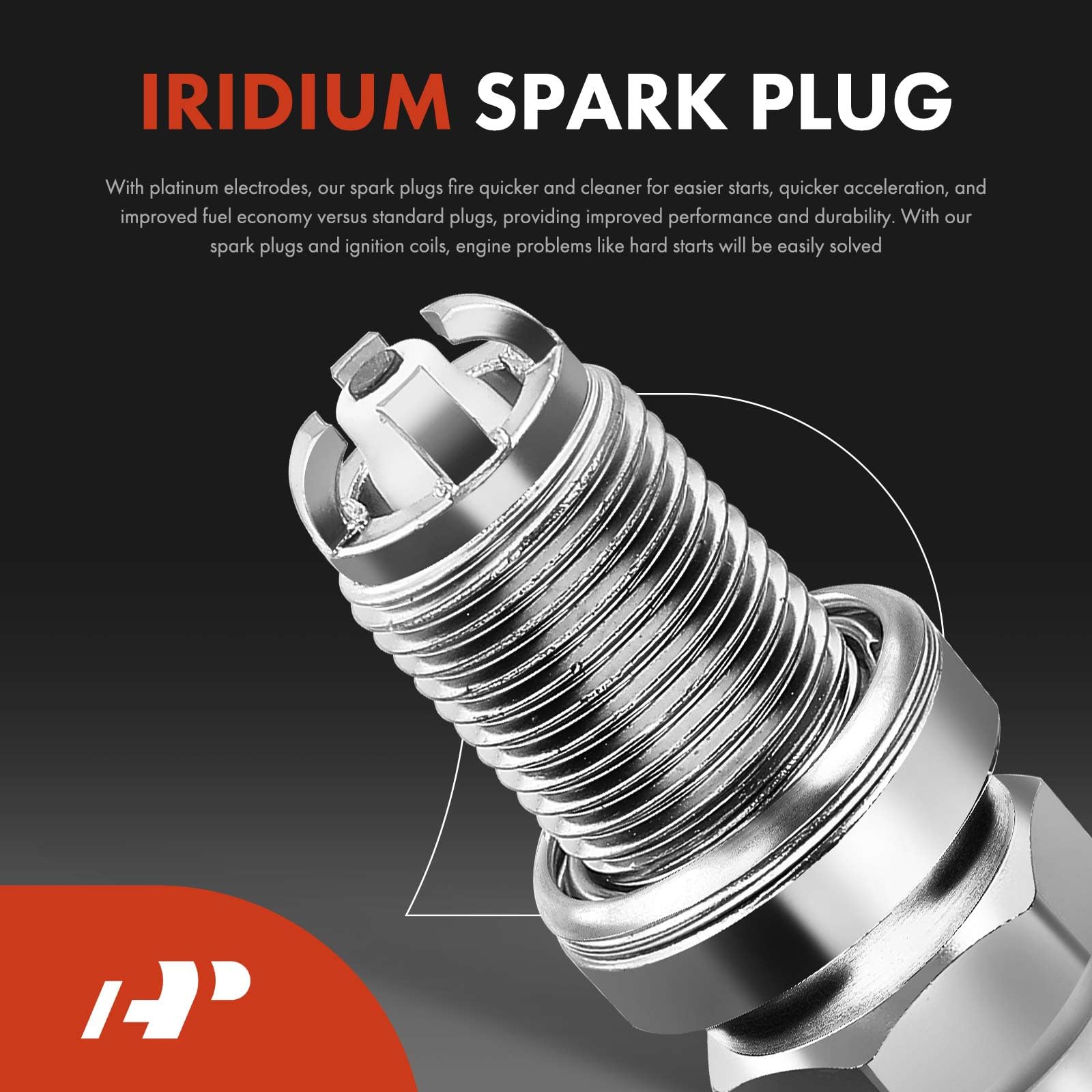 A-Premium Ignition Coil Pack & Iridium Spark Plugs Set for Audi A3/A4 & VW Jetta/Tiguan 2.0L 2.5L (2004-