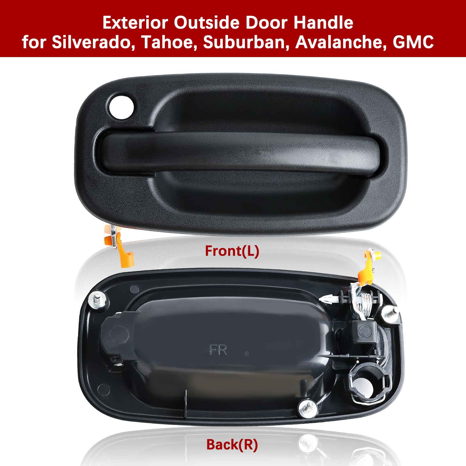 Faersi 2Pcs Exterior Outside Door Handle Front Driver & Passenger Side Replacements For 1999-2007 Chevy Silverado, 2010-2017 Gmc