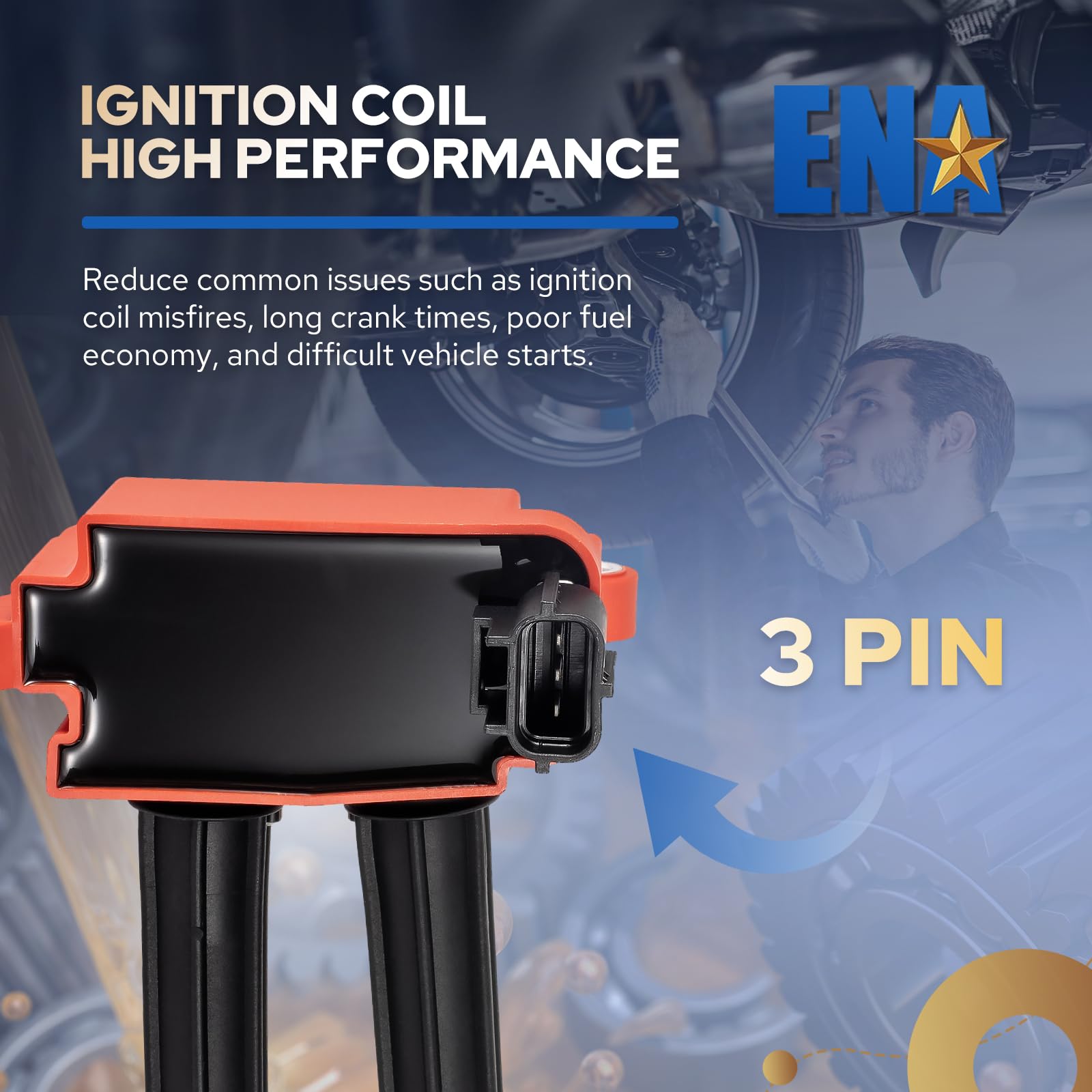 Ena Ignition Coil Pack V8 5.7 6.1 6.4 Compatible With Chrysler Dodge Ram Jeep Aspen 300 Challenger Charger Durango Magnum Comman