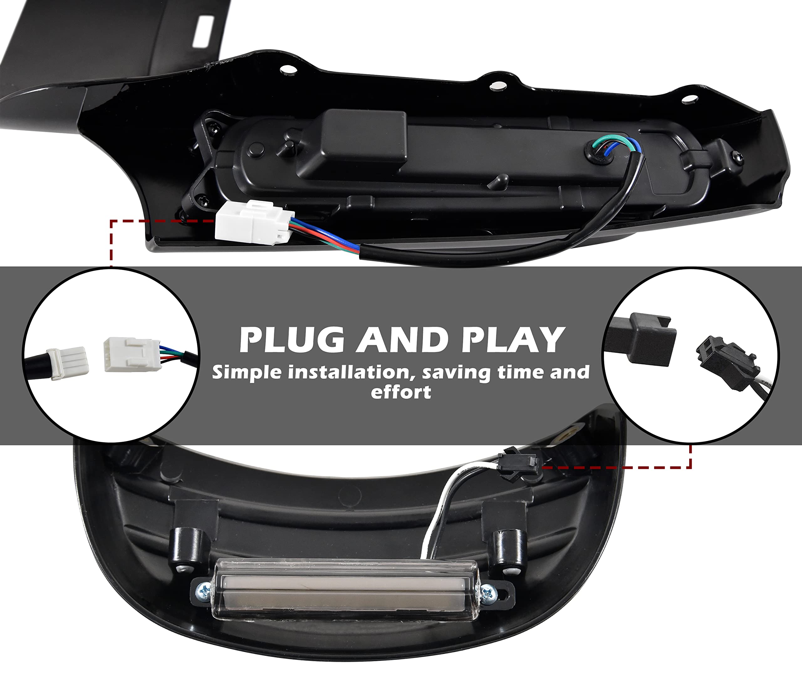 VEISUTOR LED Rear Fender Fascia Kit for Road Glide 14-23, Rear Fender Extension Fascia Set w/LED Brake Running Turn Signals Ligh