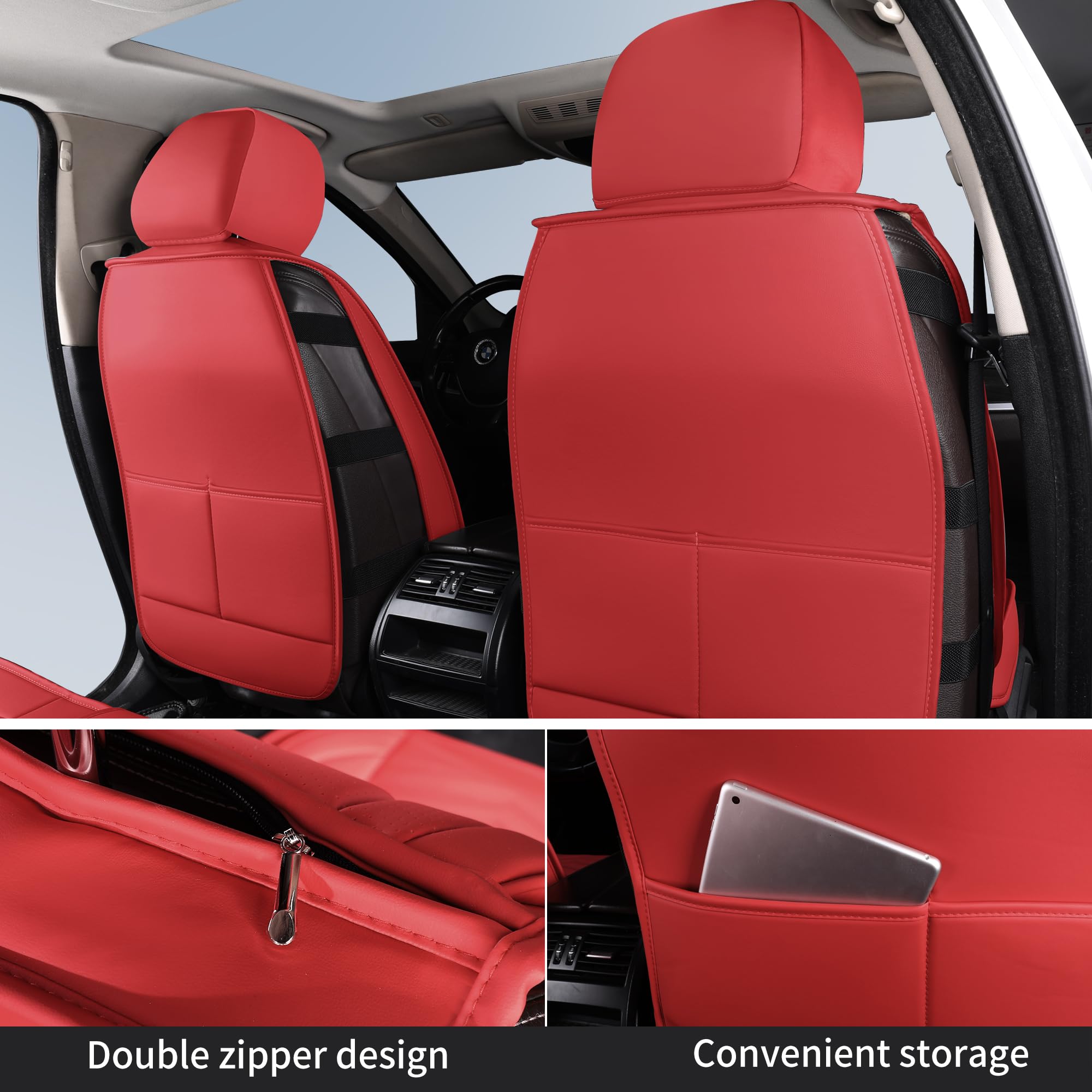 Hchengkikz Car Seat Covers Full Set,Breathable And Waterproof Car Seat Cover,Universal Anti-Slip Car Seat Covers Front Seats Bac