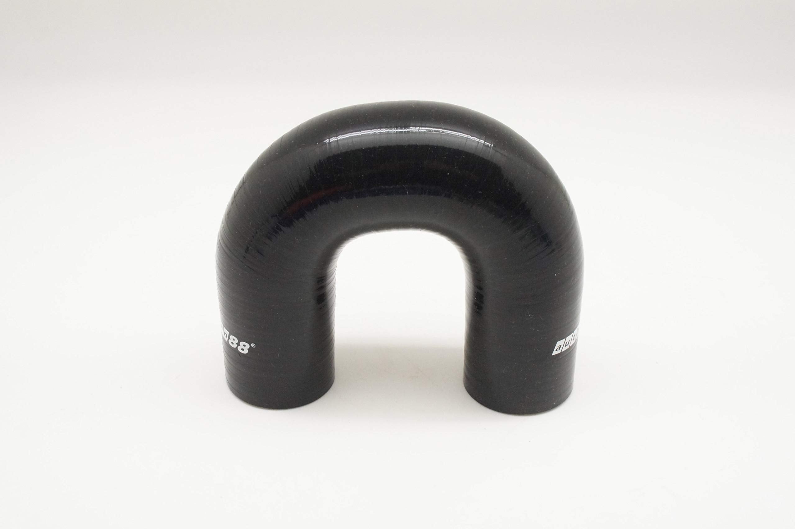 Autobahn88 Automotive Silicone Hose Bend, U-shape 180-Deg Elbow Coupler, ID=1'' (25mm), Center Line Distance 4'' (102mm), Wall T