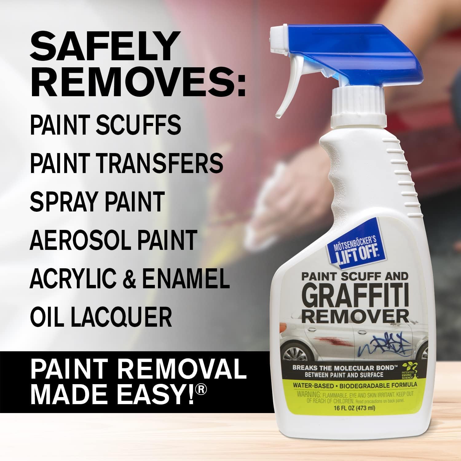 Motsenbockers Lift Off 45406-4Pk 16-Ounce Paint Scuff And Graffiti Remover Easily Removes Paint Scuffs, Spray Paint, Acrylic Fro