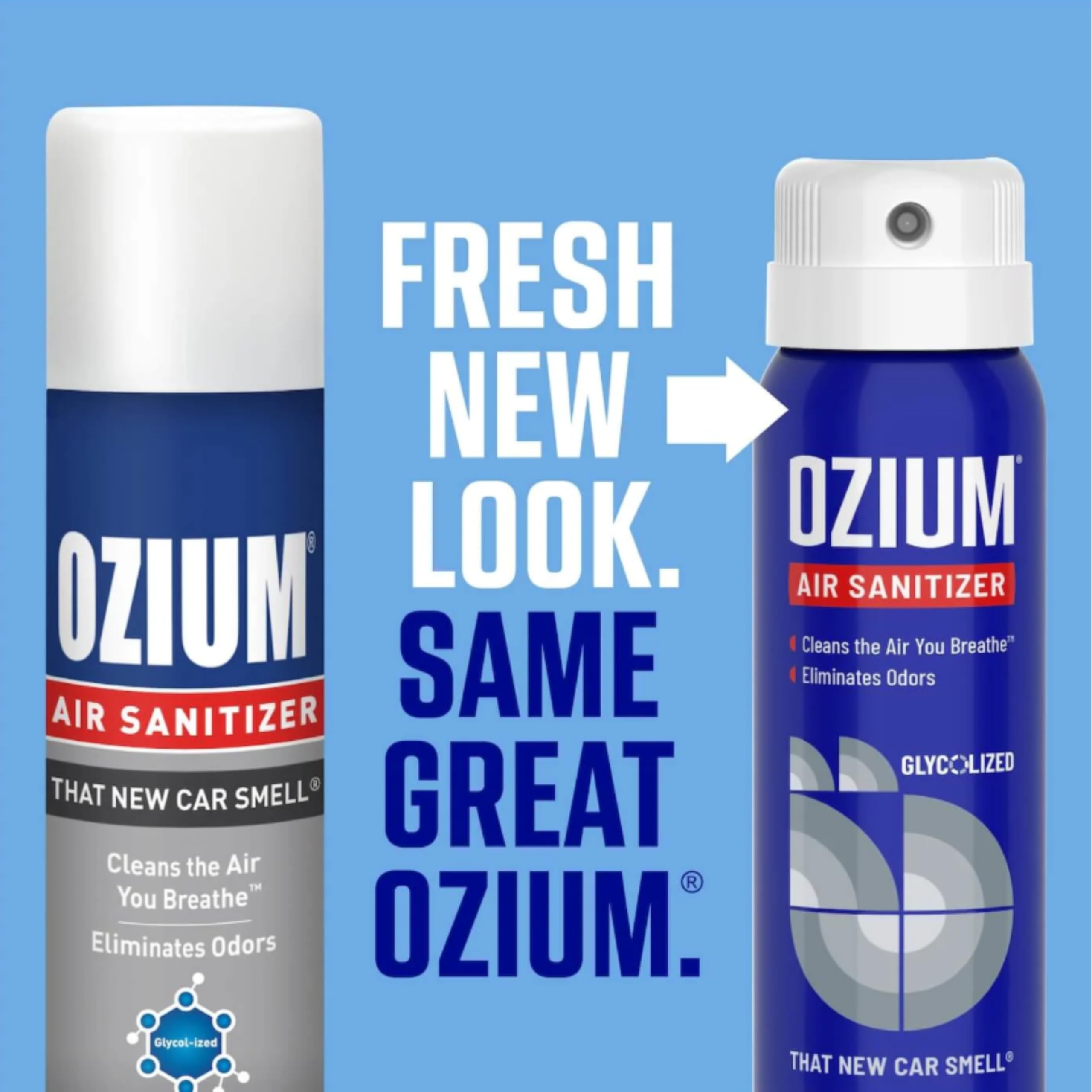 Ozium® Air Sanitizer & Odor Eliminator - 3.5 Oz. Pack of 3, New Car Smell, Blue