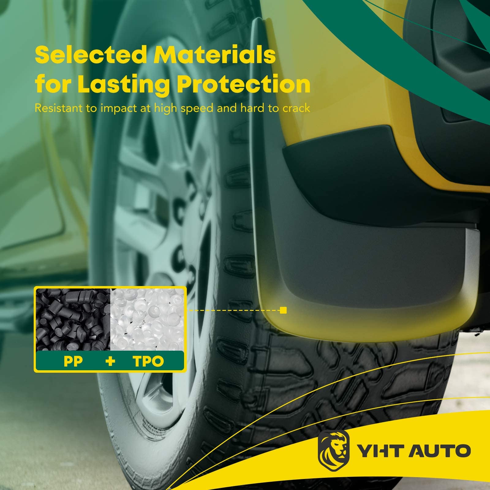 YHTAUTO Set of 4 Mud Flaps Splash Guards Accessories Replacement for Ford F-150 2015-2020 Pickup, Without Factory Fender Flares,