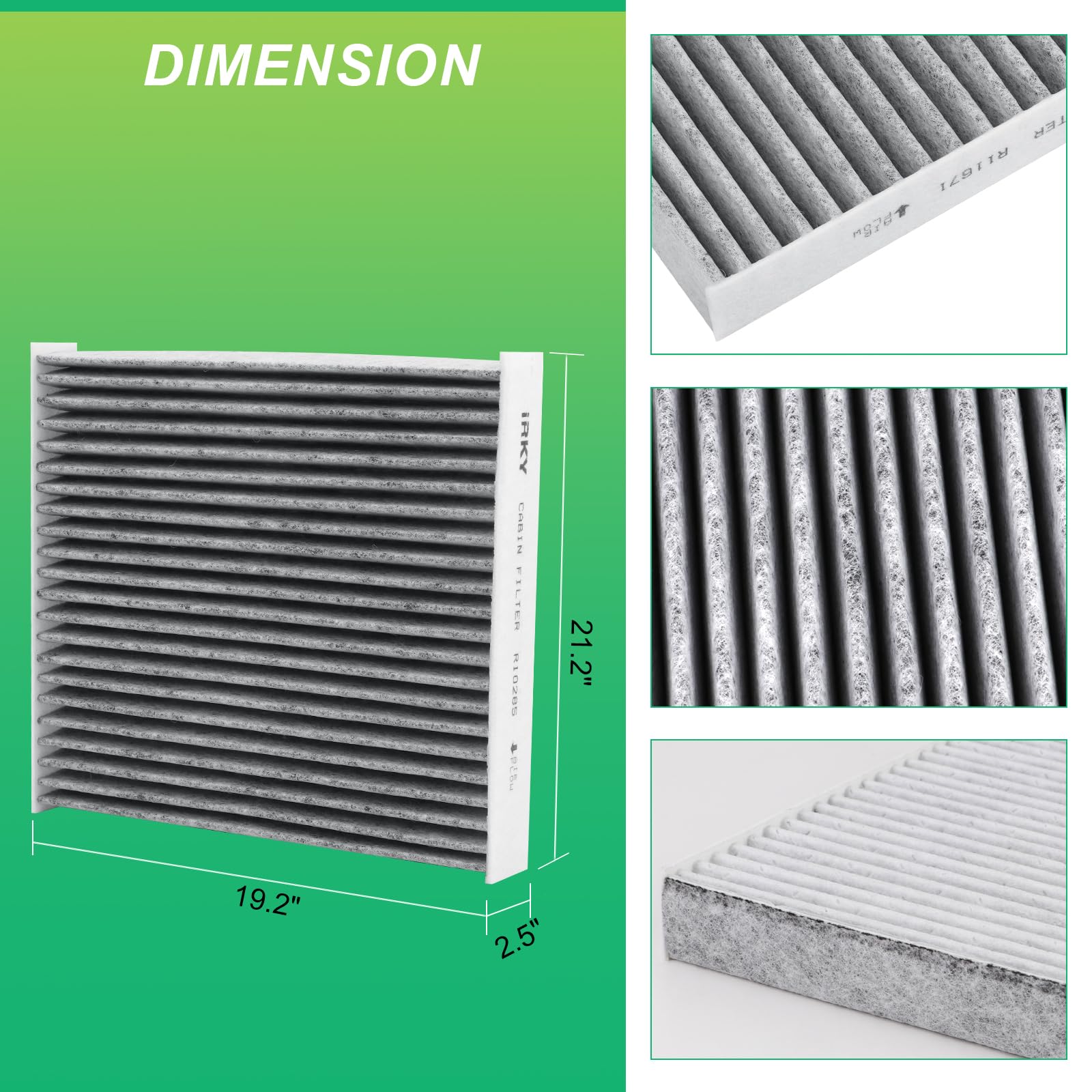 CF10285 Cabin Air Filter with Activated Carbon Compatible with Subaru Toyota Camry 4Runner Rav4 Lexus Pontiac Scion Jaguar Land