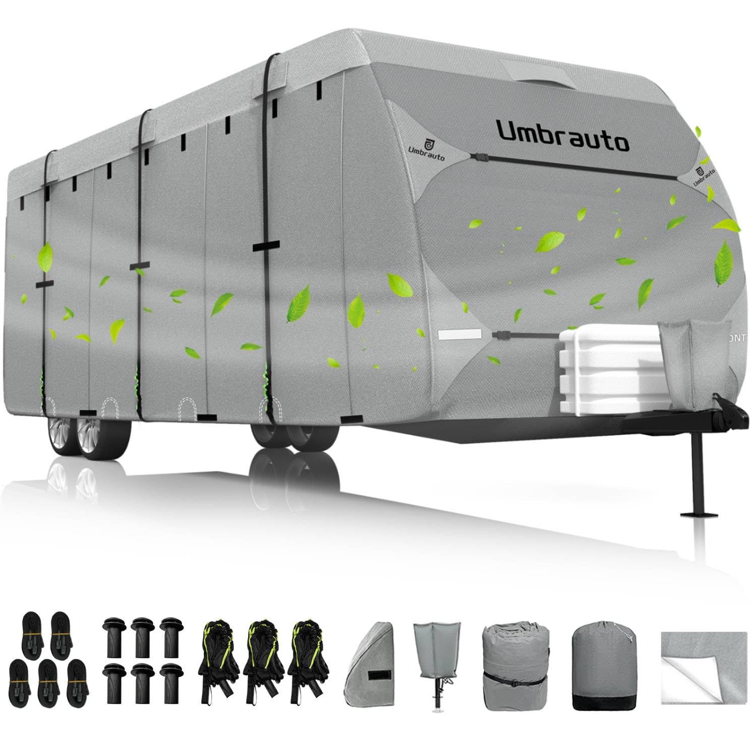 Umbrauto Rv Cover 24-27Ft: Waterproof Travel Trailer Camper Cover With Extra-Thick 7 Layers Top, Toy Hauler Cover With Tongue Ja
