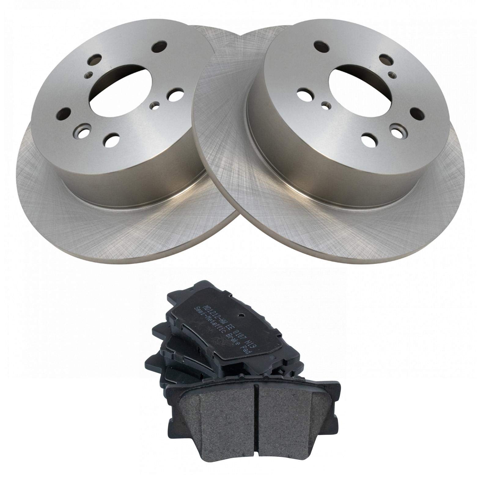 Trq Rear Brake Pad & Rotor Kit Brake Pads Brake Rotor Semi-Metallic Compatible With 2013-2018 Lexus Es300H Es350 Toyota Avalon 2