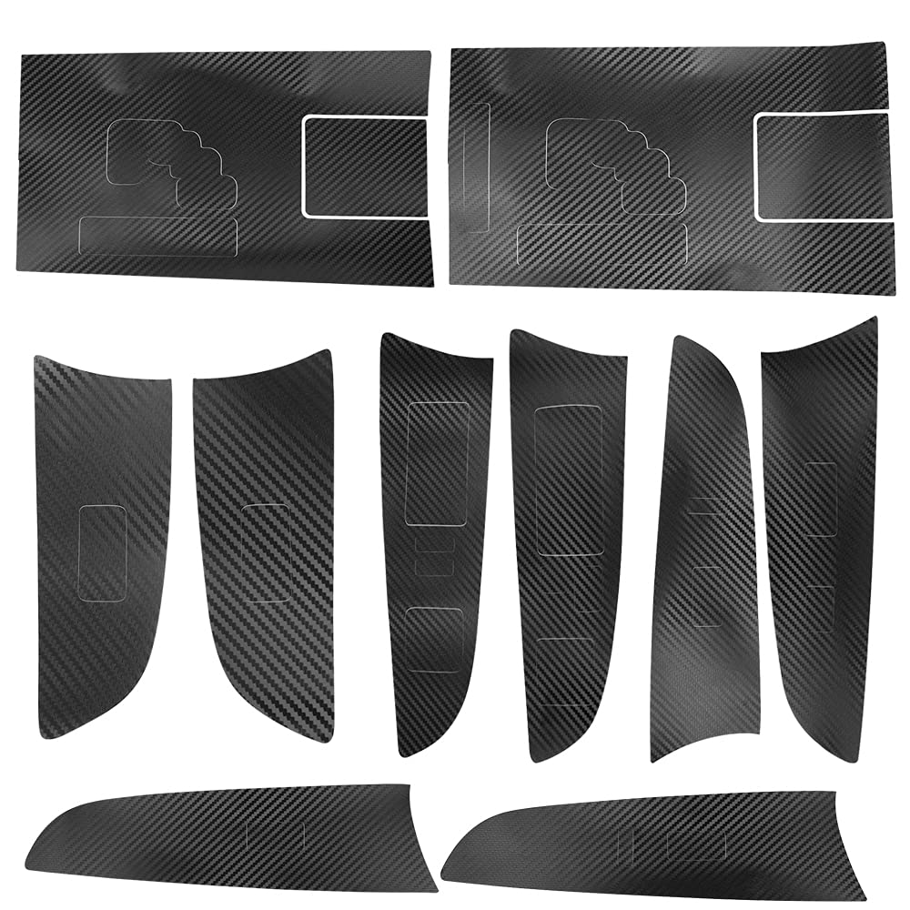 Culmkari Black Carbon Fiber Stickers Cover Trim Compatible With 2006-2012 Lexus Is250 300 350 Gear Shift Box Panel Door Handle