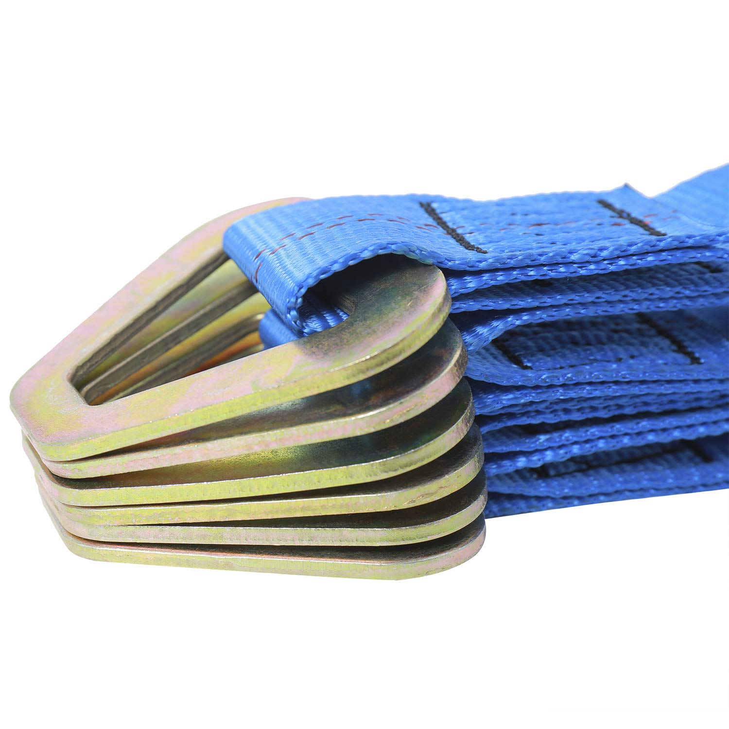 Novelbee 4 Pack Of 24 X 2'' Axle Strap With Protective Sleeve And D-Ring For Securing Car Transport (Blue)