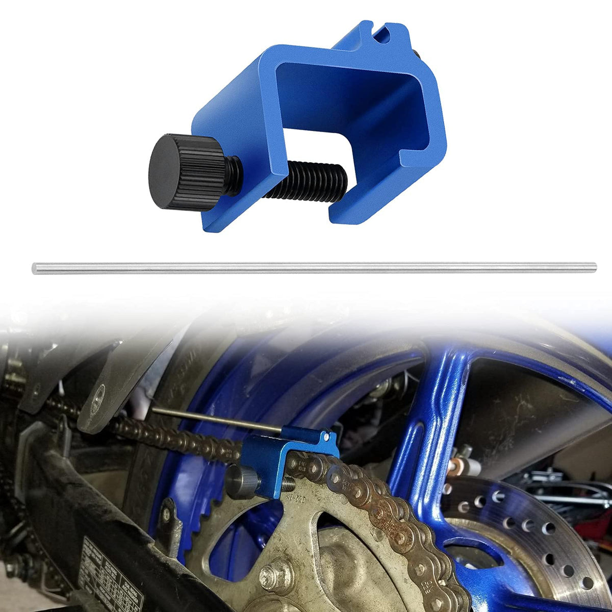 Kujunpao Chain Alignment Tool Compatible with Motorcycle ATV Bike Sprocket Sport Dirt Bike Scooter Chain Adjusting Quick & Accur