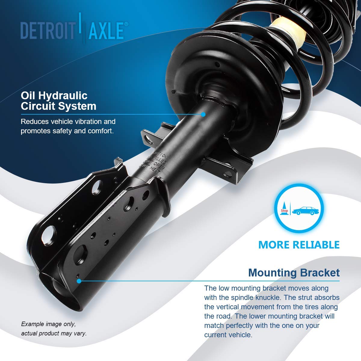 Detroit Axle - 6Pc Suspension Kit For Buick Enclave Chevy Traverse Gmc Acadia Saturn Outlook Complete Front Struts With Coil Spr