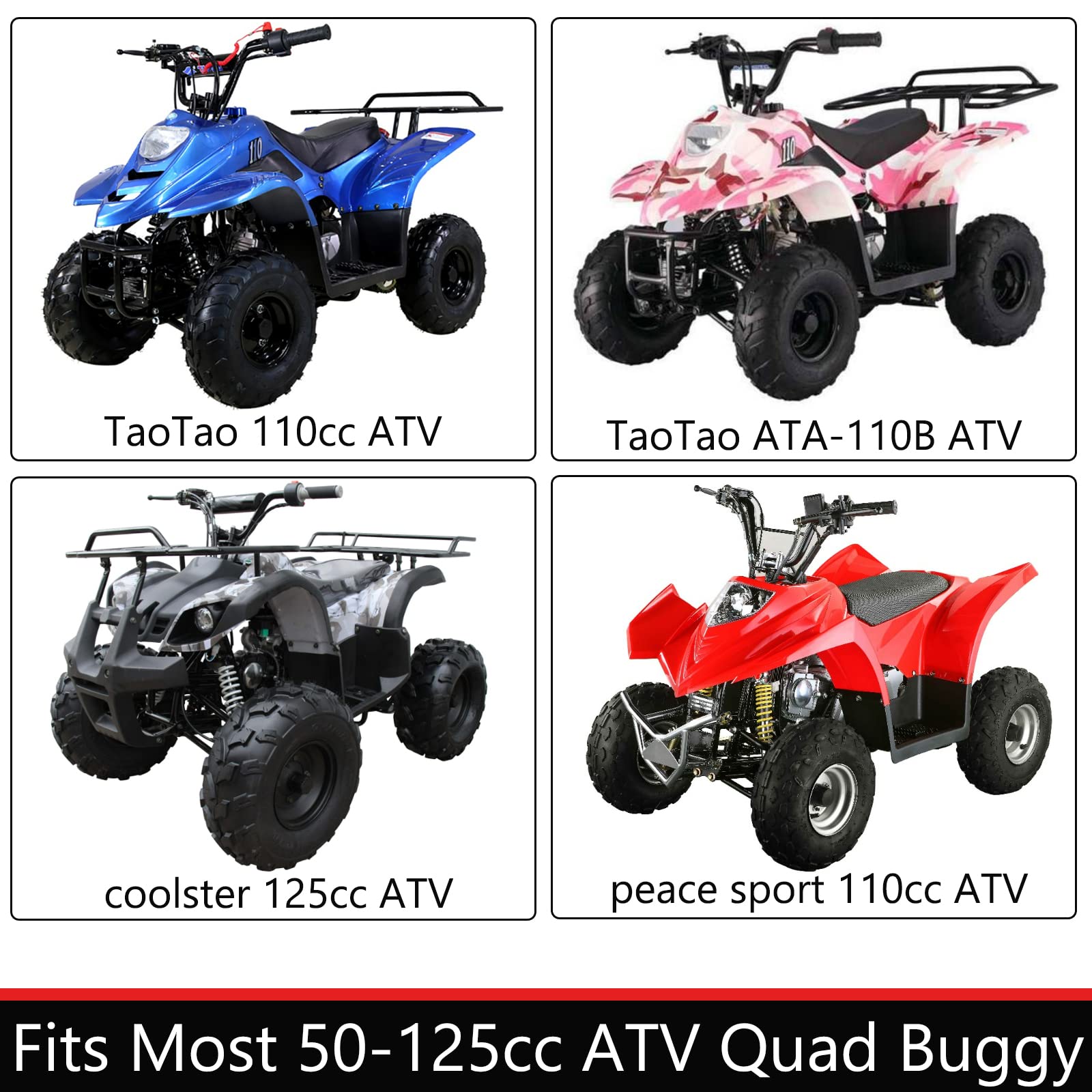 110cc Metal Gas Fuel Petrol Tank for 50cc 70cc 90cc 110cc 125cc ATV Quad Chinese 4 Wheeler Sunl Coolster Roketa Taotao ATA JCL B