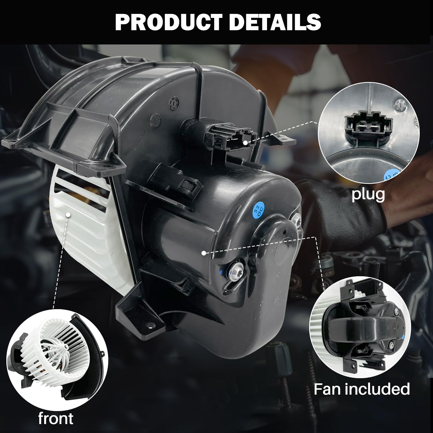 Aspligo 700262 Ac Heater Blower Motor Fan Assembly Fit For Audi Q7 2007-2015 ,For Volkswagen Touareg 2004-2010 4L1820021B, 7L082