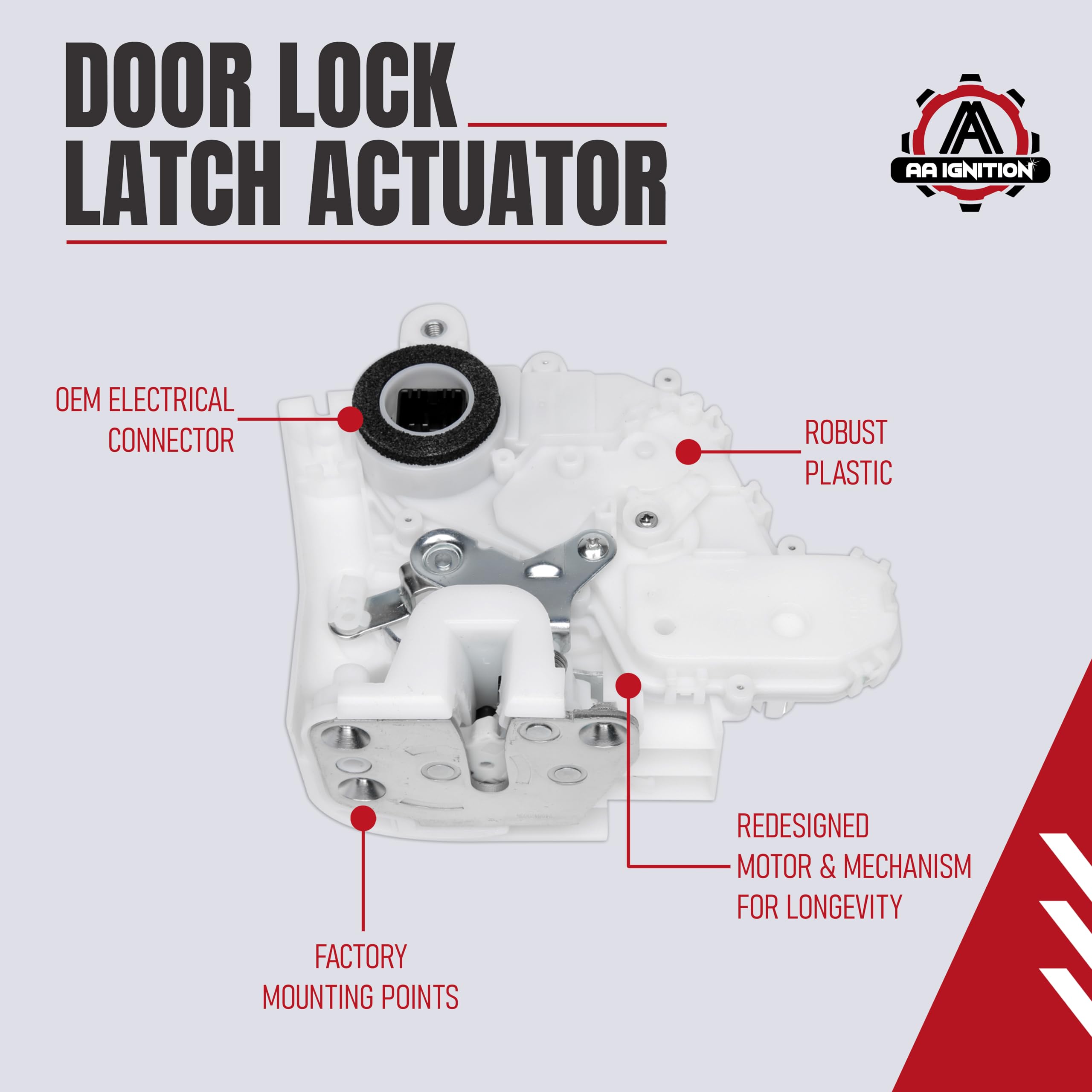 Front Left Power Door Lock Actuator Replacement By Aa Ignition - Replaces Parts 72150-Swa-A01, 72150Swaa01, 937-571 - Compatible