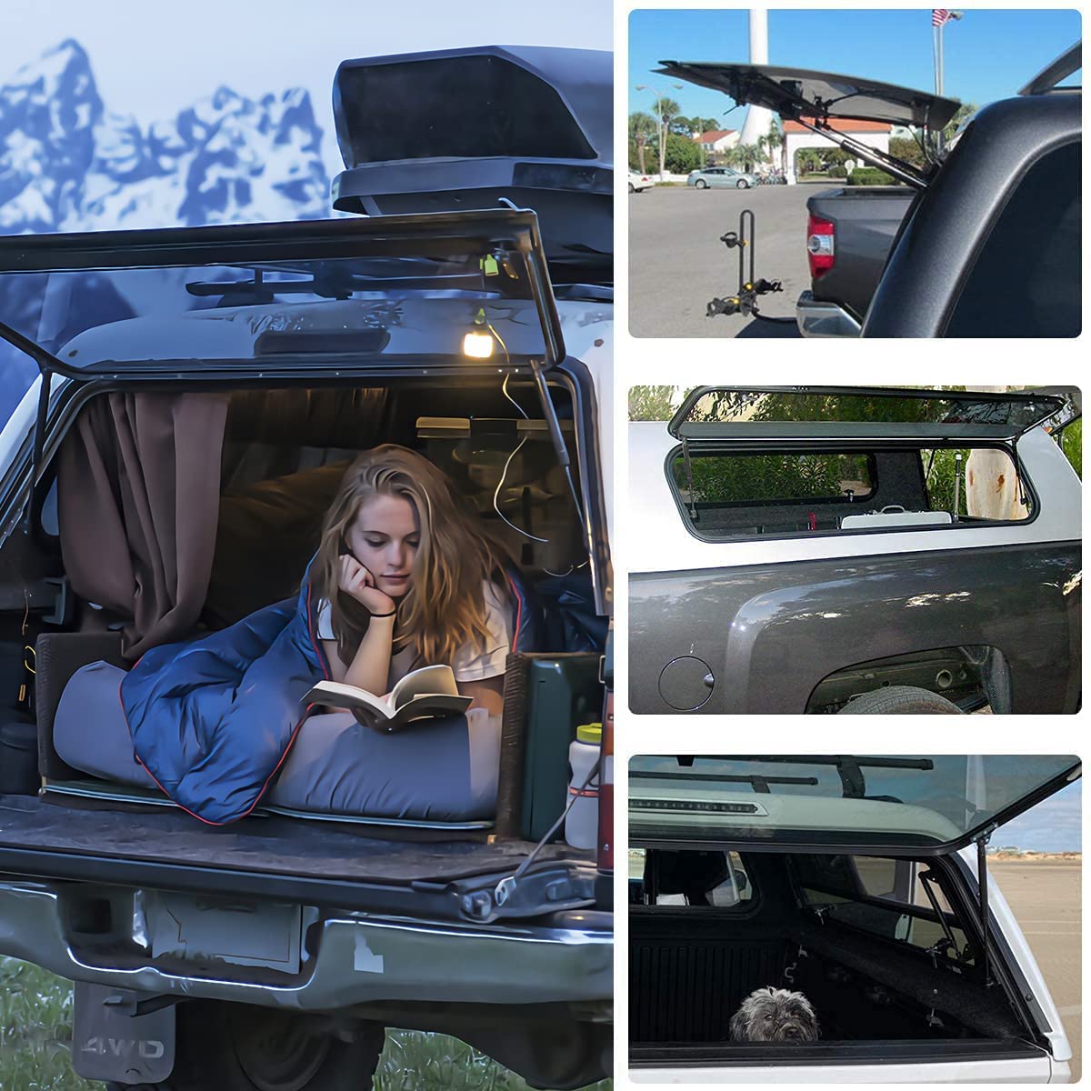 Vepagoo C1602723 17 Inch 50Lbs/222N Gas Shocks Struts For Leer Are Camper Shell Truck Topper Rear Window, C1604155,C16-04155, C1608392, C16-08392, C1619567, C1622999 Pickup Cap Canopy Door, Set Of 2