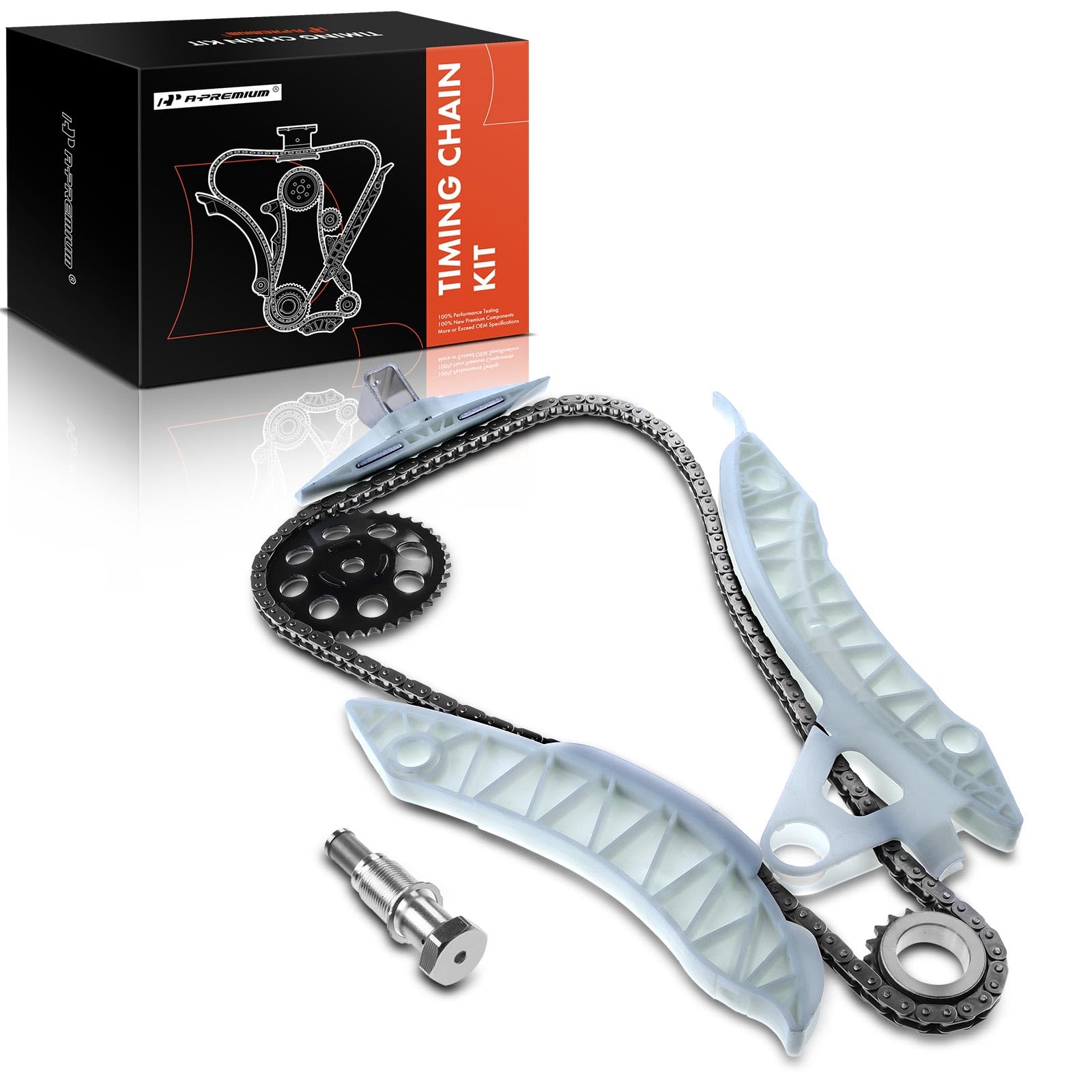 A-Premium Engine Timing Chain Kit W/Tensioner & More [fits DOHC, 4Cyl 1.6L] Compatible with Mini Cooper [R56 Series] 2007-2012, 