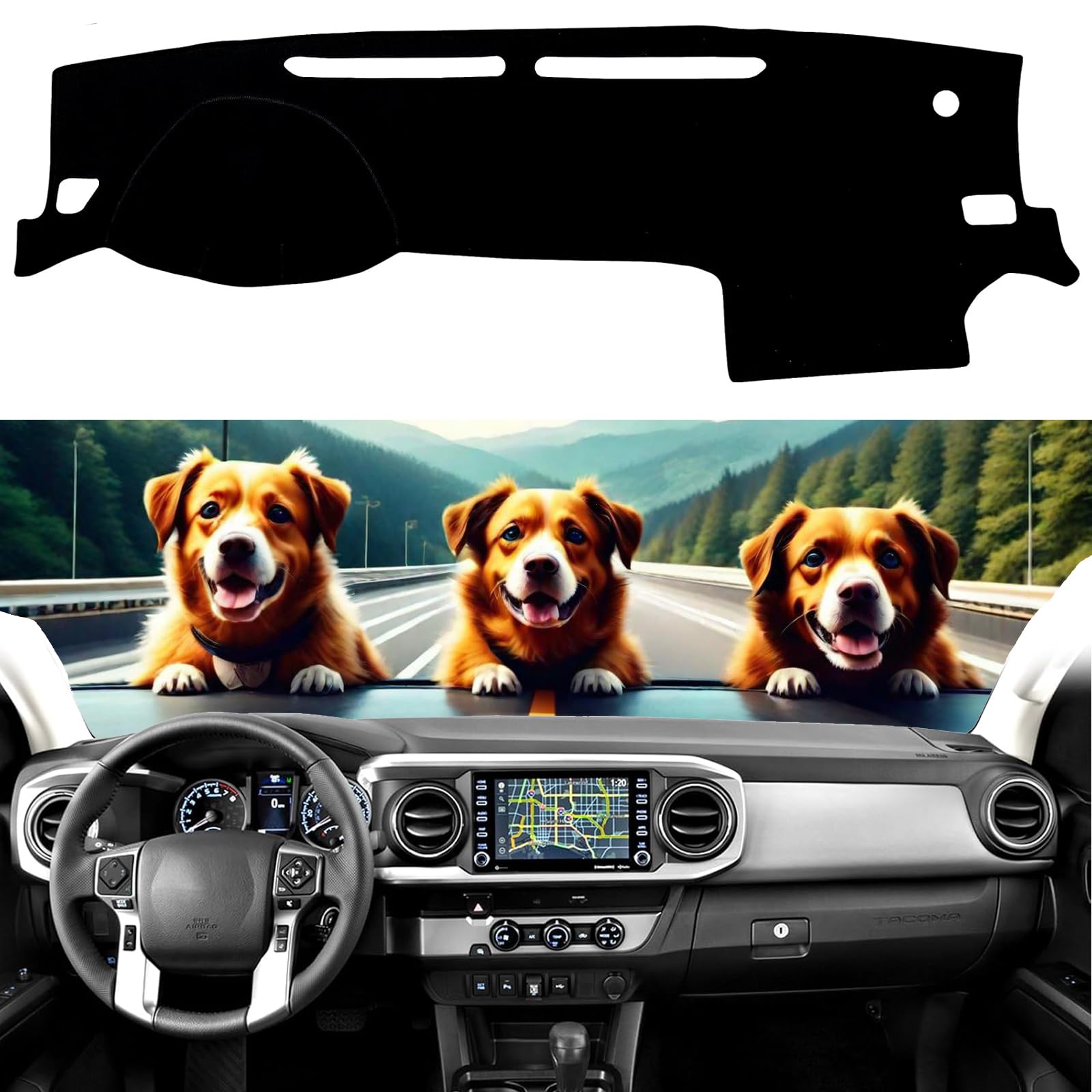 Dashboard Cover Mat for to-yota Tacoma 2016-2022 2023 Accessories Dash Cover Dash Mat Sunshade Glare UV Rays Protector