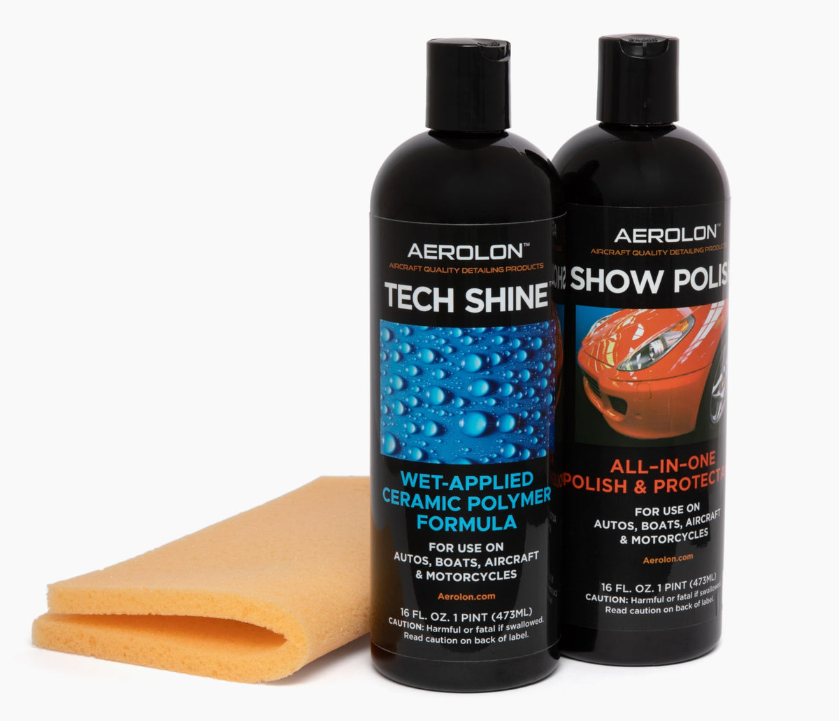 Aerolon Detail Bundle: Tech Shine & Show Polish - Ceramic Coating For Cars, Liquid Car Wax, Car Polish, Ceramic Polymer Coating,
