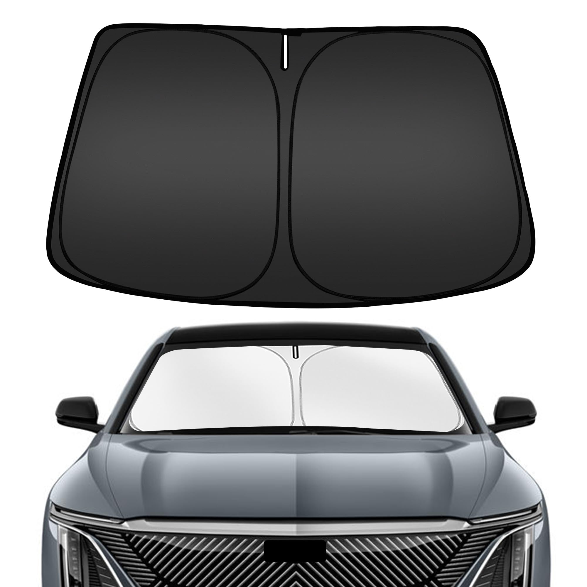 Arismotor Windshield Sun Shade For Cadillac Lyriq Electric 2023-2025, Custom Fit Foldable Front Window Sunshade Sun Visor Protec