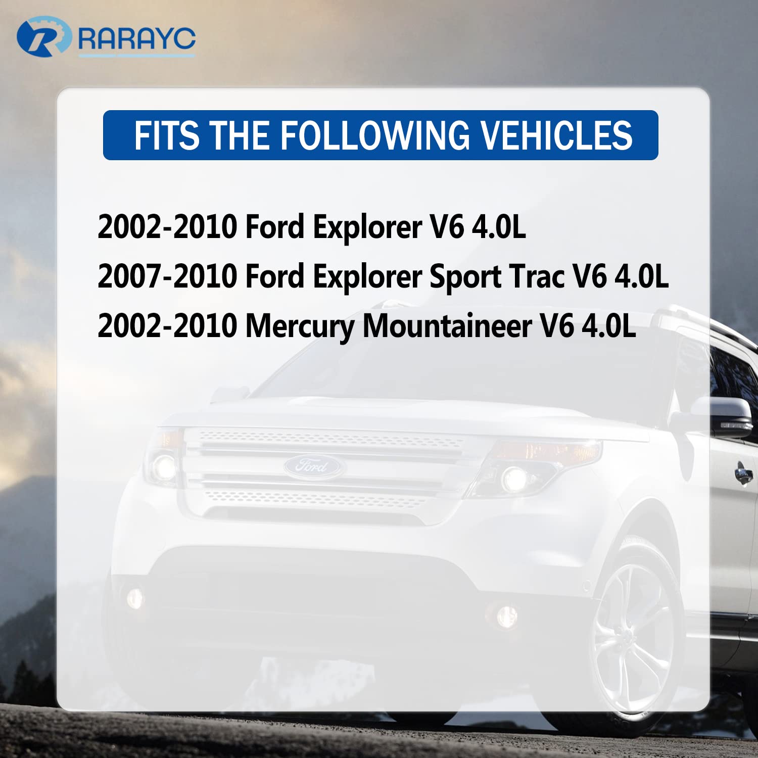 Rarayc Aluminum Thermostat Housing Kit Ford Coolant Compatible With Explorer 2002-2010 Mercury Mountaineer 2002-2010 4.0L V6