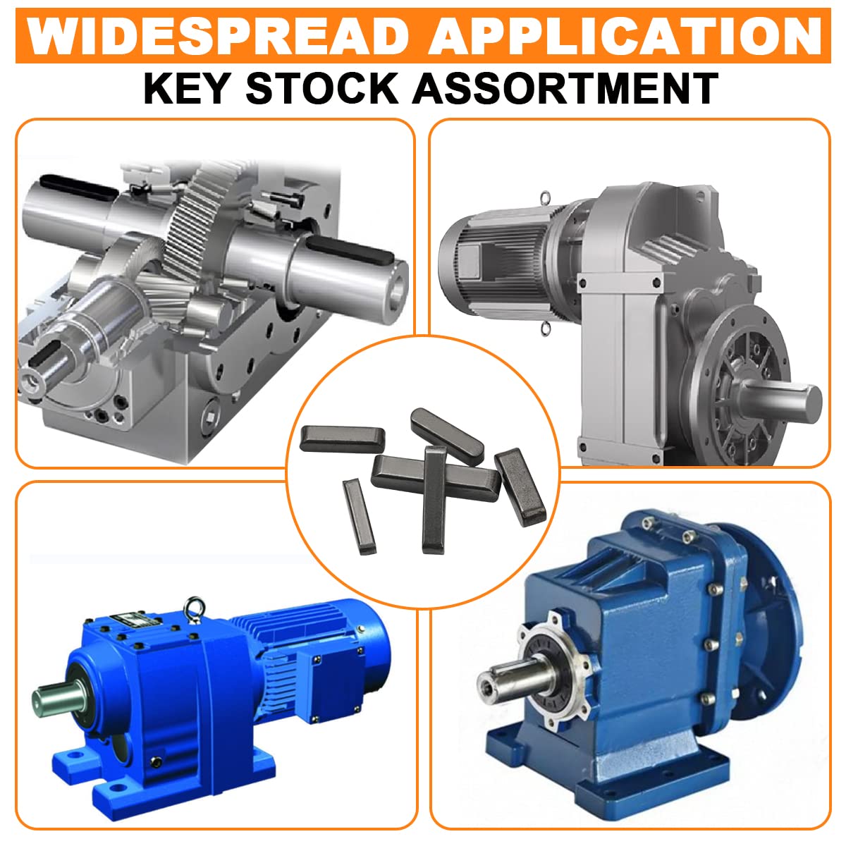 Hasaomoi 175Pcs Woodruff Key Stock Assortment, 8Mm-30Mm Stainless Steel Round Ended Feather Key With 15 Size, Parallel Drive Sha