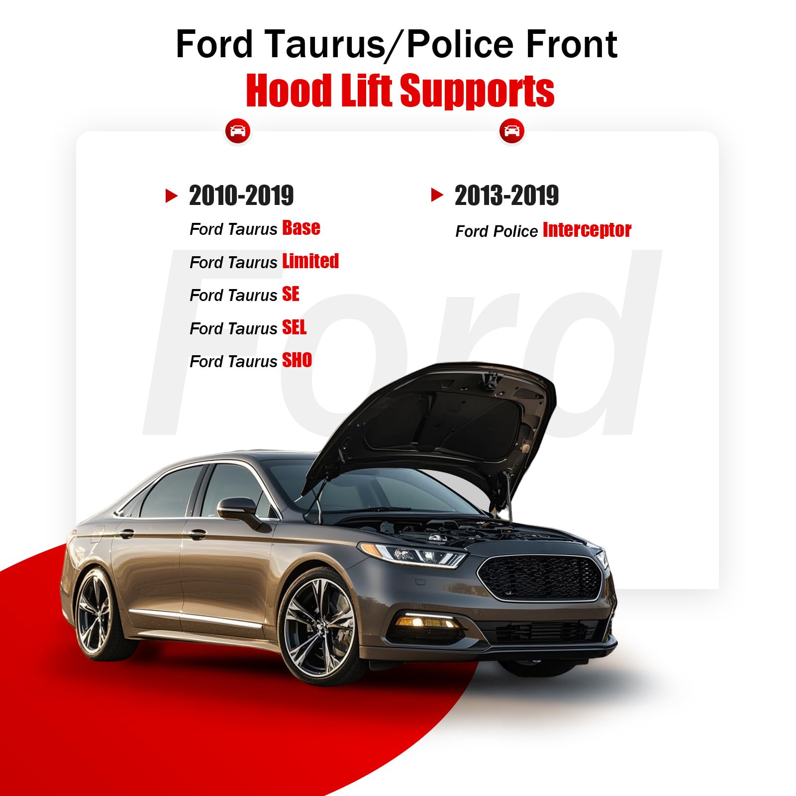 Iaqwe Sg204069 Front Hood Lift Support Compatible With Ford 2013-2019 Police Interceptor, Front Gas Struts Spring Shocks Fit For