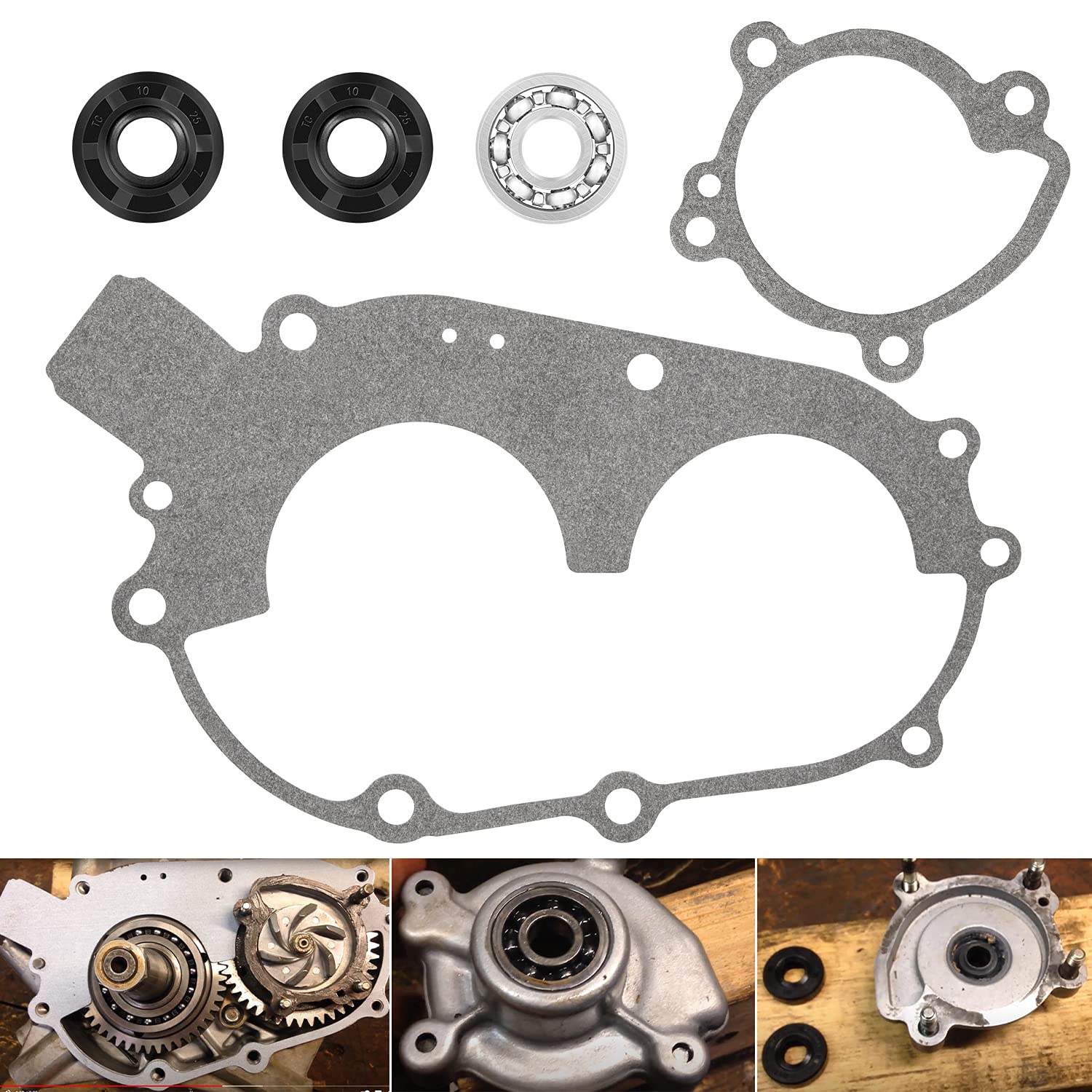 For Polaris Water Pump Rebuild Kit Seal & Bearing Gaskets For Polaris 350L 400L 400 2 Stroke Water Pump 1990-2003, For Polaris Big Boss, Trail Boss, Sportsman, Scrambler, Xpress, Xplorer, Trail Blazer