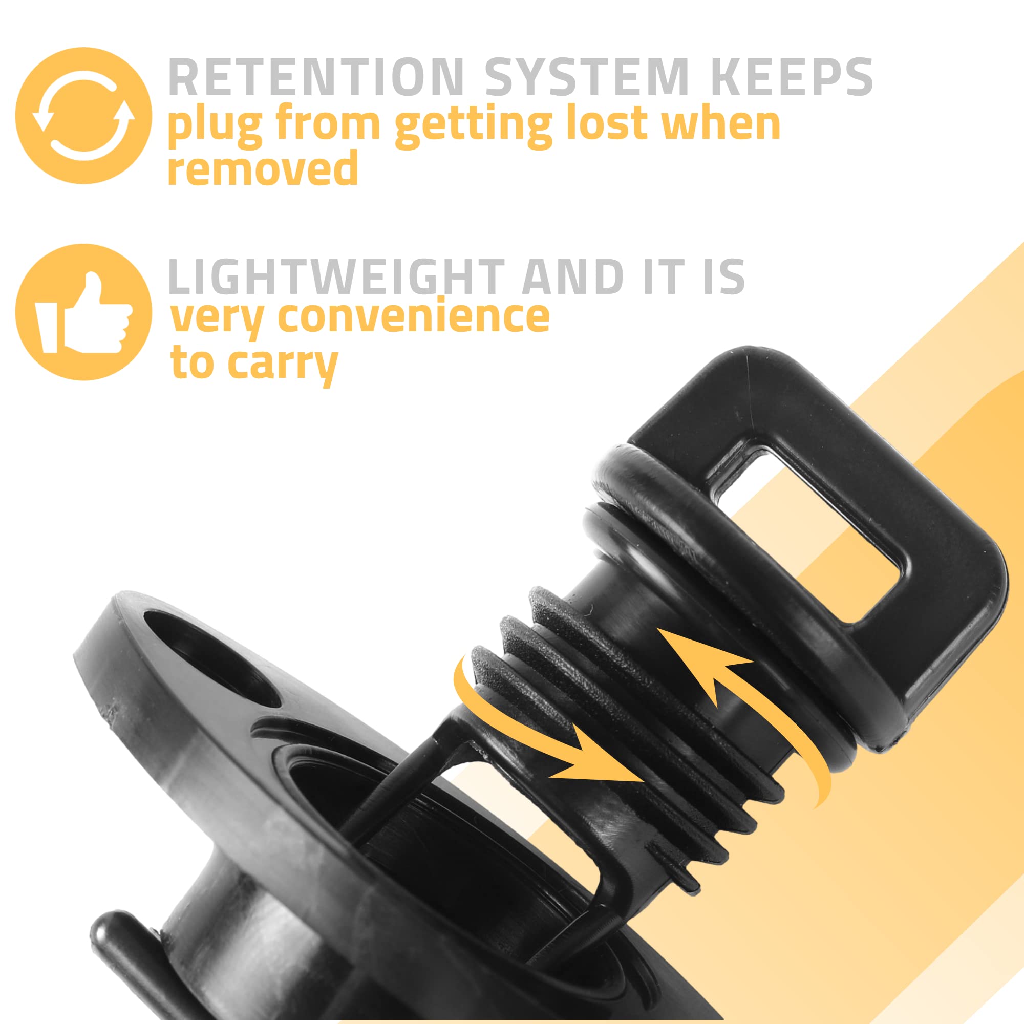 TonGass (2-Pack) Gas Tank Drain Plug/Base Replacement with O-Ring - Compatible with Sea-Doo Yamaha Polaris Gas Tank