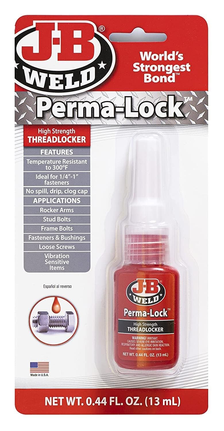 J-B Weld 27113 Perma-Lock High Strength Threadlocker - Red - 13 Ml