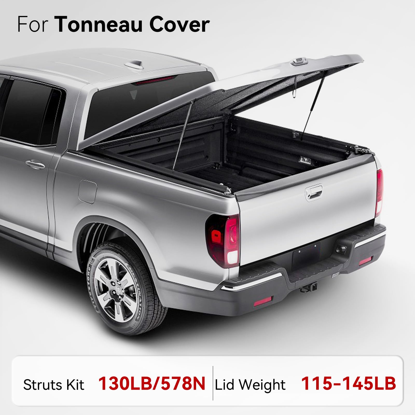 Vepagoo St309P130 30.9Inch 130Lb/578N Gas Strut Shock Lift Support Replacement For Truck Bed Cover Tonneau Cover, Rv Outside Doo