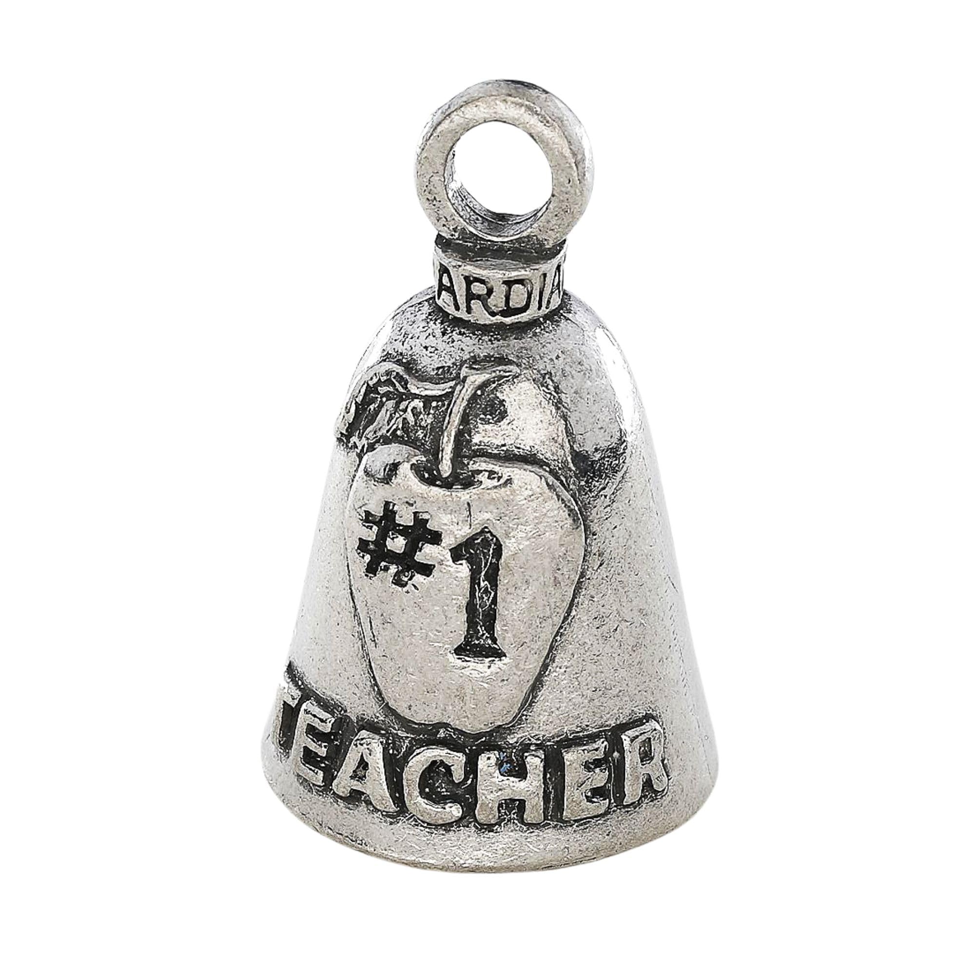 Guardian Bell #1 Teacher Good Luck Bell W/Keyring & Black Velvet Gift Bag | Motorcycle Bell | Lead-Free Pewter | Good Luck Gift
