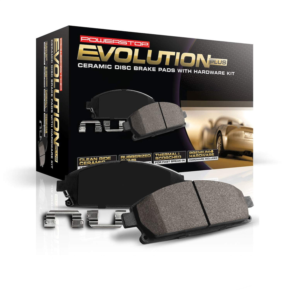 Power Stop 17-1432, Z17 Front Ceramic Brake Pads with Hardware For 2012-2017 Azera | 2010-2012 Santa Fe | 2013-2018 Santa Fe Spo