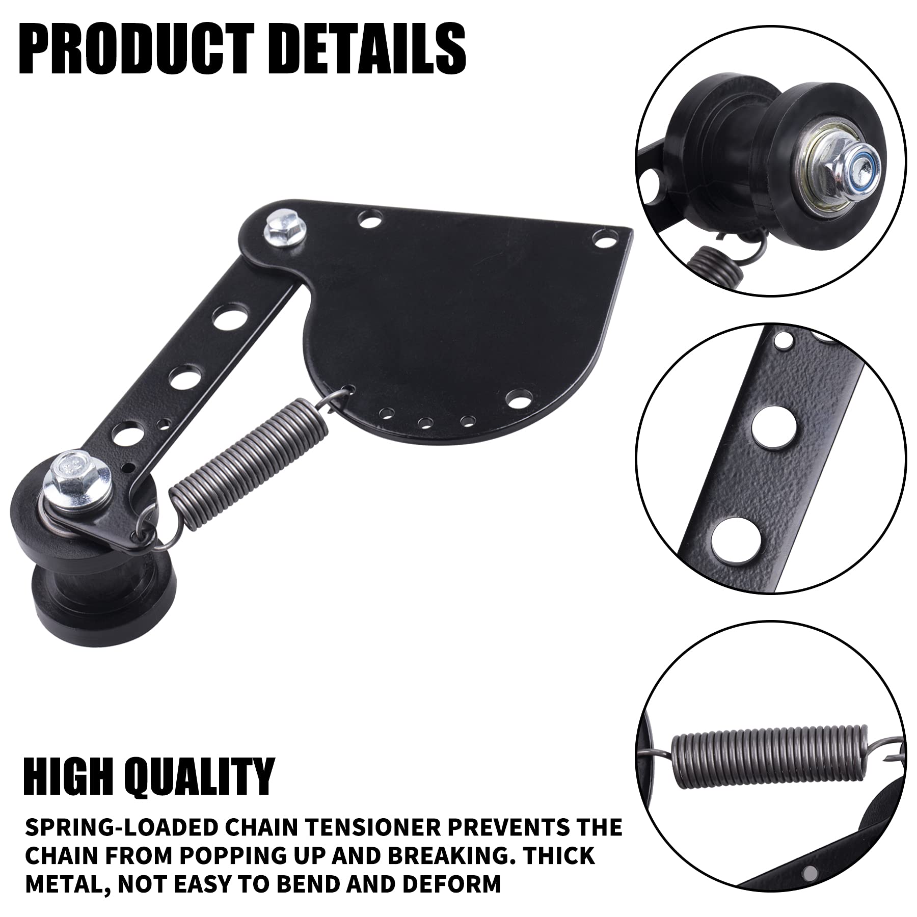 Cncmotok Spring Loaded Chain Tensioner Fit For 49Cc 66Cc 80Cc Engine Motorized Bike 2 Stroke Engine (Black)