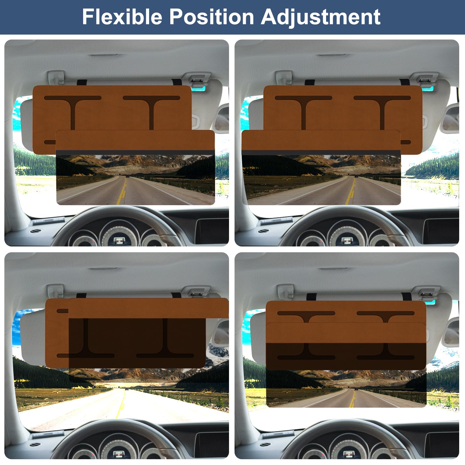 Nazzo Car Visor Extender Polarized, Sun Visor Extender For Car Attachment Sun Blocker, Anti-Glare Removable Pc Lens To Expand Su