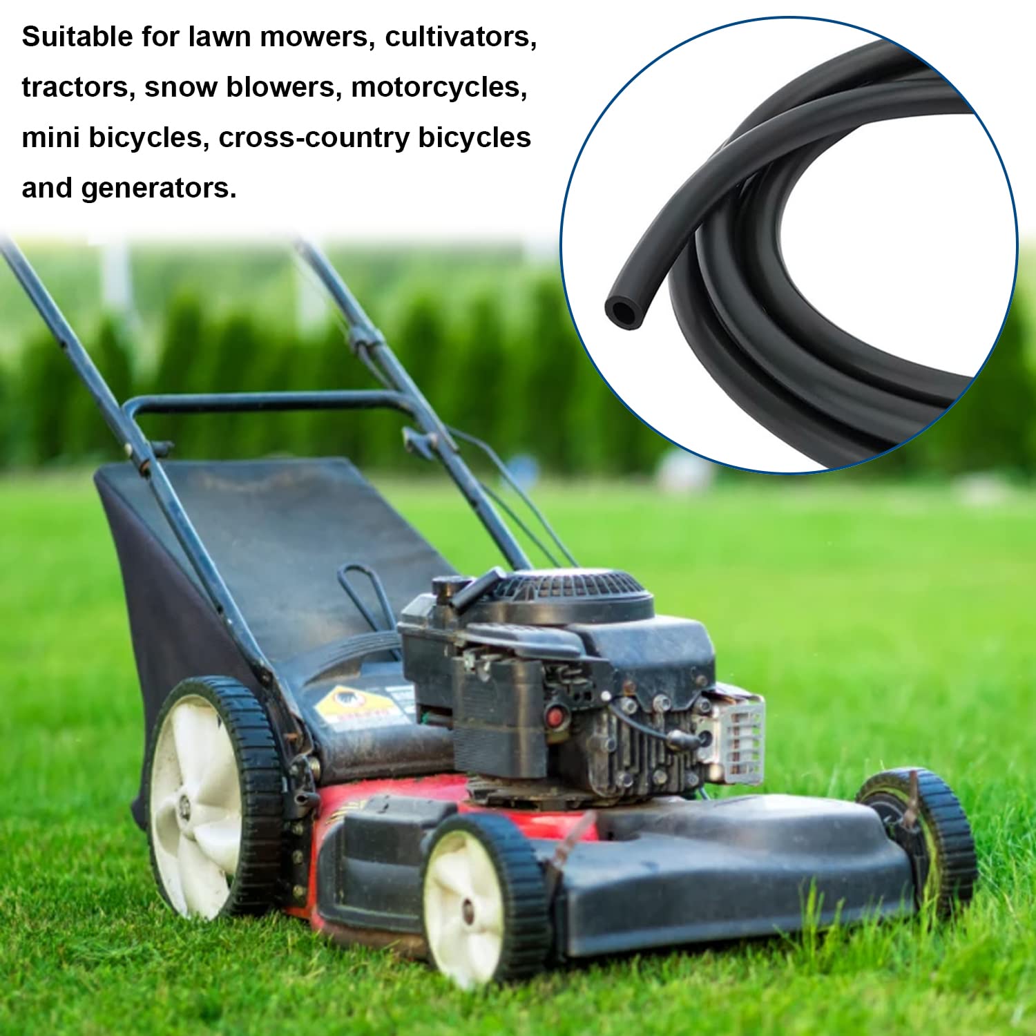 Tnisesm 3/16 Inch Id Fuel Line Hose 10 Feet + 20Pcs 2/5' Id Hose Clamps For Kawasaki Kohler Briggs & Stratton Small Gas Diesel Powersports Engines And Generators