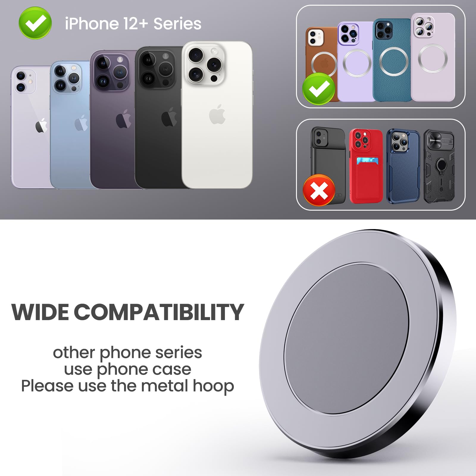 SwiftGaze Metal Magnetic Phone Mount for 2019+ RAM 1500/2500/3500 & 2019+ RAM TXR, OEM Holes Screws Install Super Stable for Off