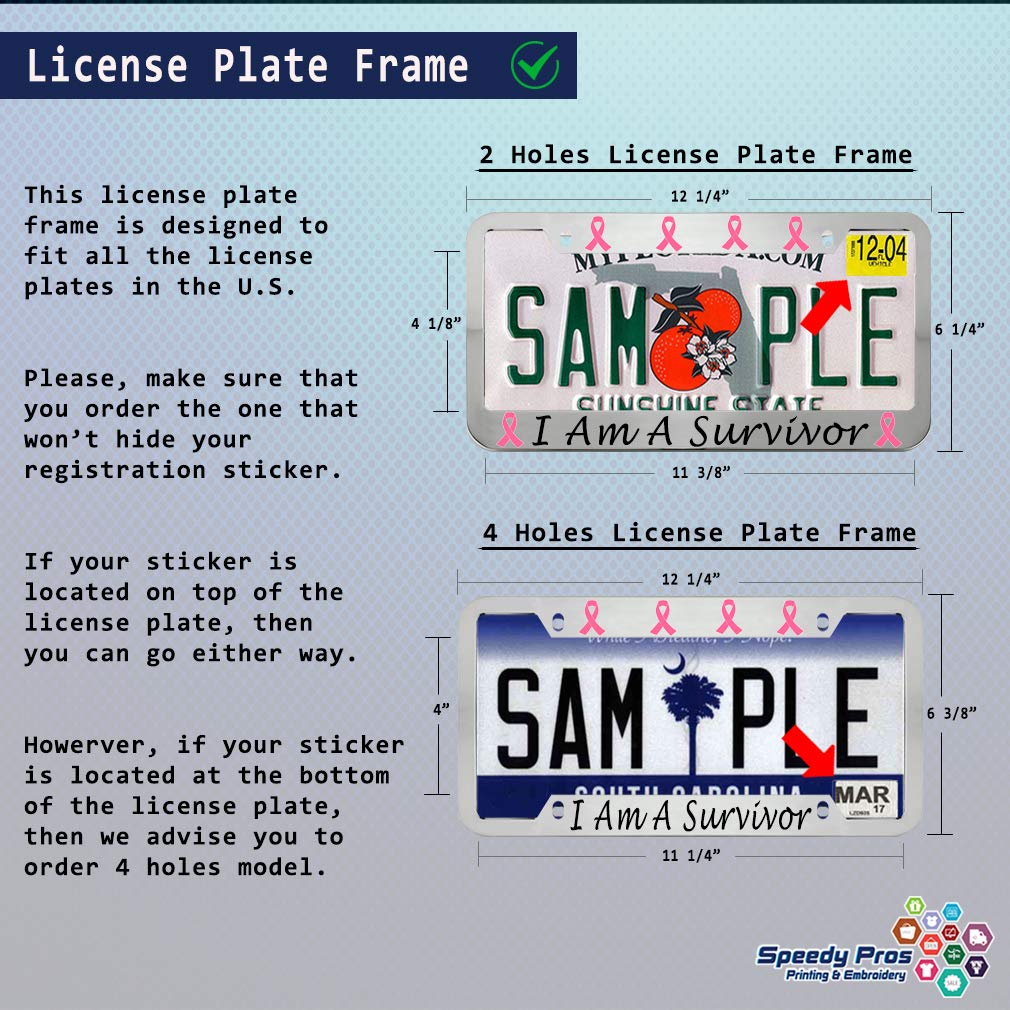 Speedy Pros Autism Awareness Zinc Metal License Plate Frame Car Auto Tag Holder - Chrome 2 Holes