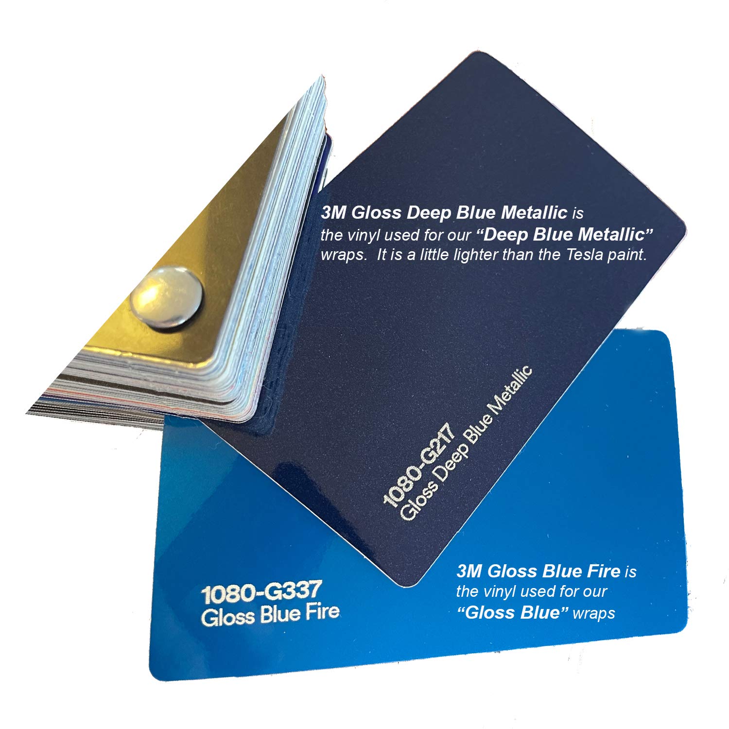 Custom Cut Graphics Logo Decal Wrap For Tesla Model Y, 11-Pc Set (Deep Blue Metallic)