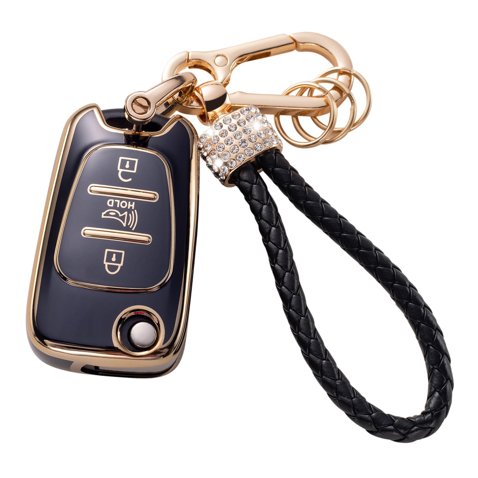 Gematay For Kia Key Fob Cover With Keychain Lanyard, Soft Tpu Key Fob Protector Shell Compatible With 2012-2014 Kia Soul Rio Sma