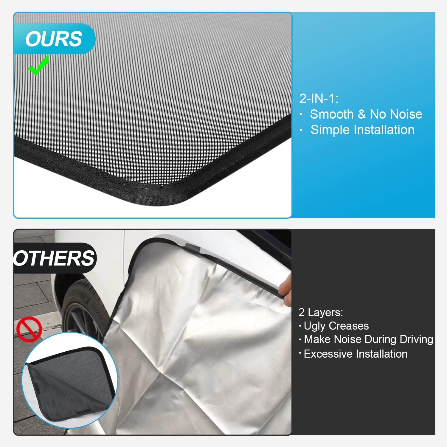 Tseller For Tesla Model Y Sunshade Roof Sunroof Shade Upgrade 3.0 Accessories 2025 2024 2023 2022 2021 2020(Ice Black)