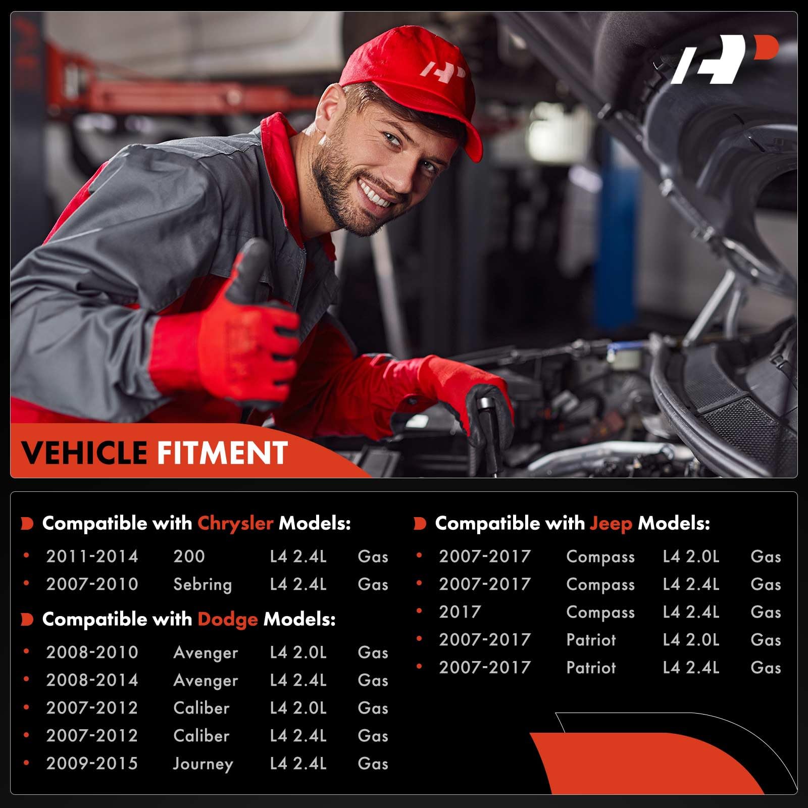 A-Premium 4 Holes 4 Pcs Fuel Injectors Compatible with Jeep Compass 2007-2017, Patriot 2007-2017 & Dodge Journey 2009-2015, Aven