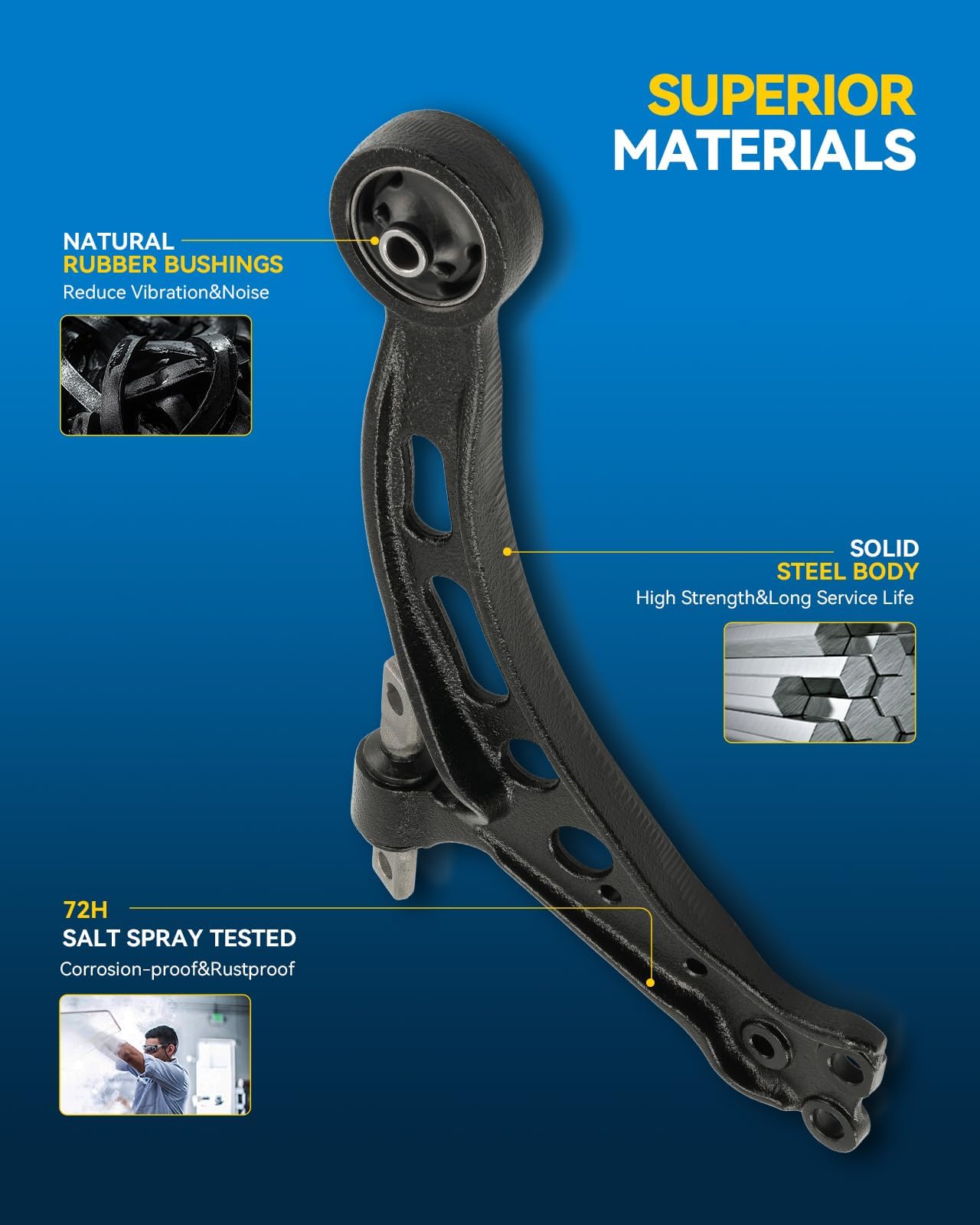 PHILTOP 6pcs Front Lower Control Arms Sway Bar Link for 1997-2001 ES300, 2001-2003 RX300, 1997-1998 Avalon, 1997-2001 Camry Susp
