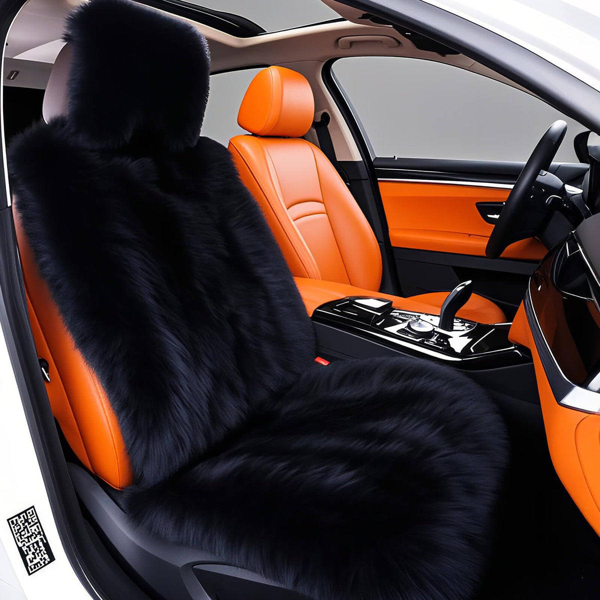 Gracefur 1 Pack Easy-Install Sheepskin Car Seat Covers, Airbag Compatible Comfort And Protection Front Seat Covers For Most Cars