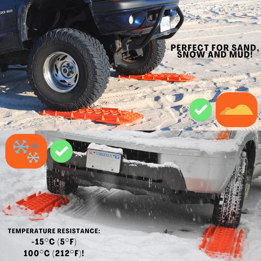 Maxsa 20333-CB Heavy-Duty Escaper Buddy Traction Mats for Off-Road Mud, Sand, & Snow Vehicle Extraction, Bendable, Unbreakable,