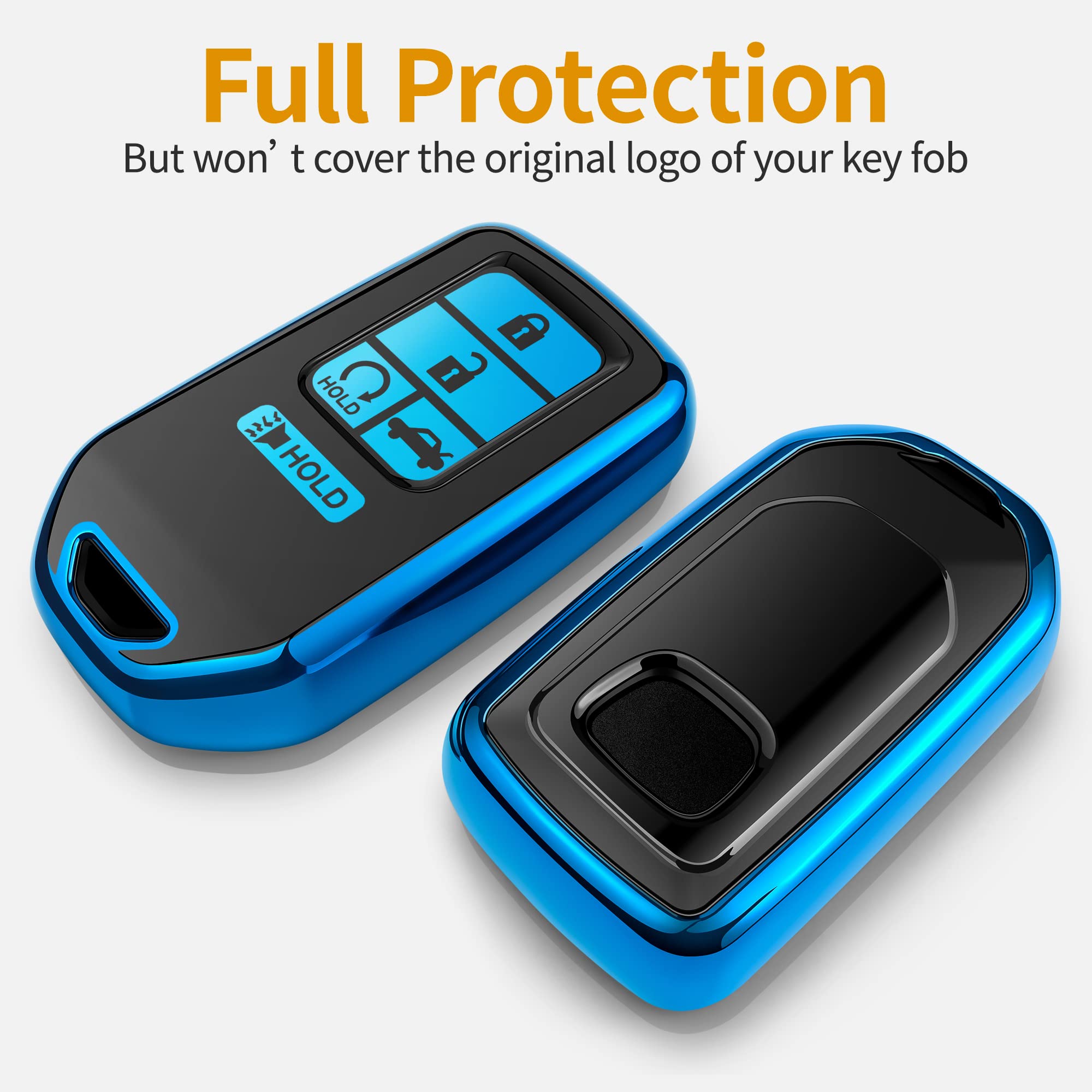 Sindeda For Honda Key Fob Cover With Leather Keychain,Soft Tpu Full Cover Protection,Key Fob Case Compatible With Honda Accord C