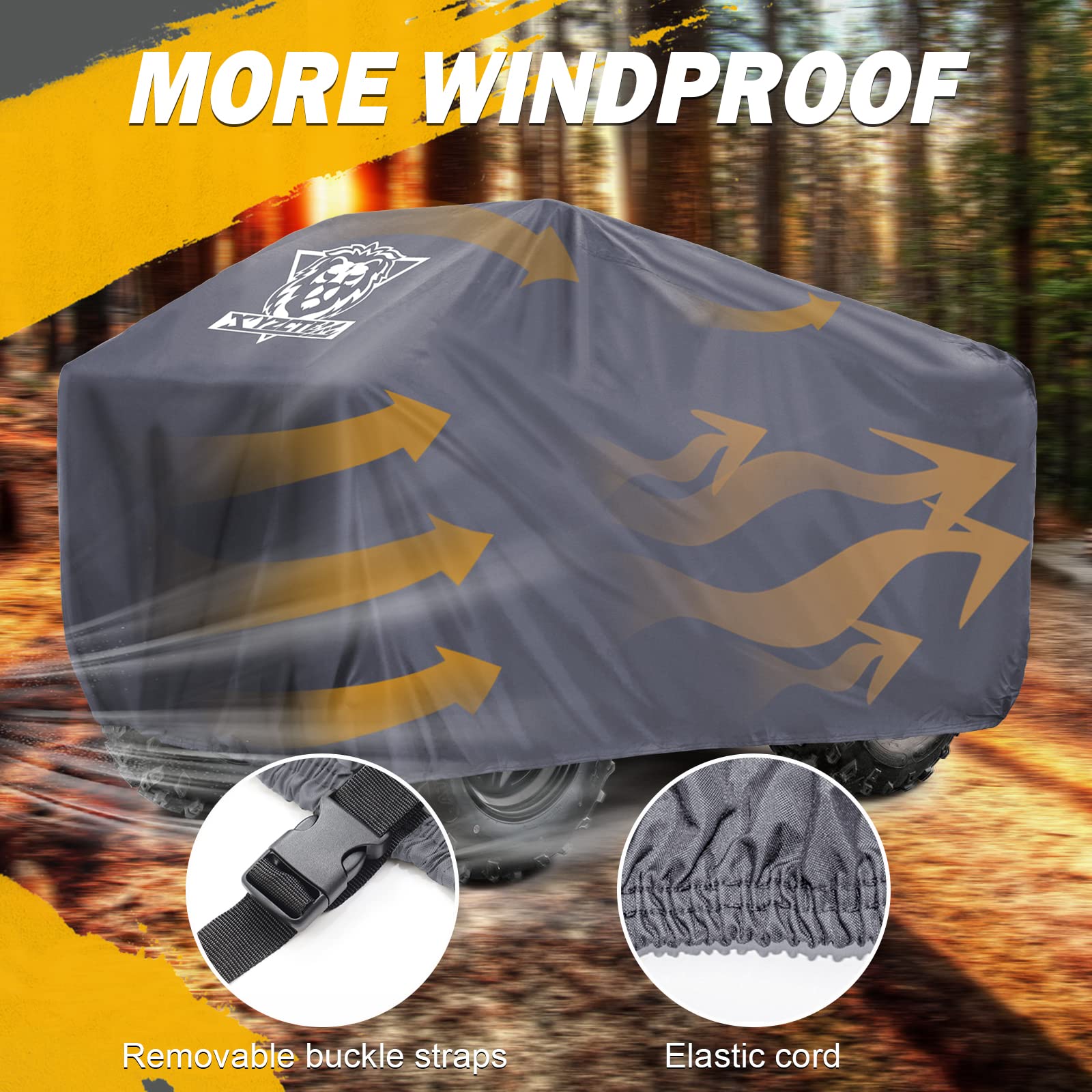 XYZCTEM Premium ATV Cover,420D Oxford Fabric Protection Against Water, UV, Wind. Quad Cover for Can-am,Suzuki,Kawasaki, Honda, Y