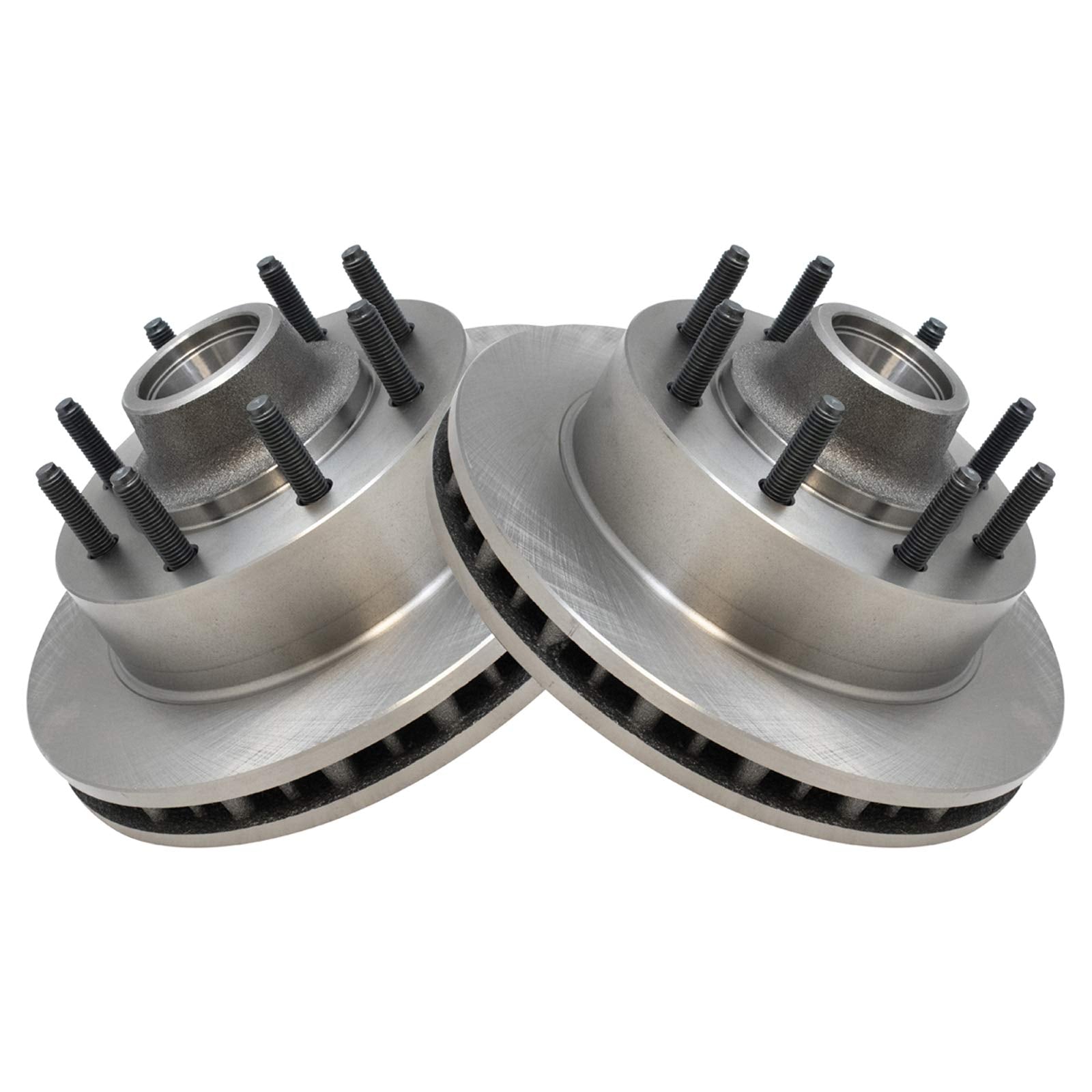 Trq Front Brake Rotors Set Vented Compatible With 2000-2002 Ford Excursion 1999-2002 F-250 Super Duty F-350 Super Duty