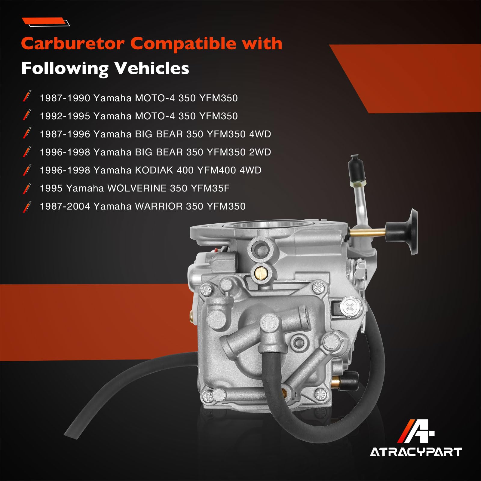 Yfm350 Carb Fits 1987-1990 & 1992-1995 Moto-4 350 Yfm350 | 1987-2004 Warrior 350 Yfm350 | 1987-1998 Big Bear 350 Yfm350 | 1996-1
